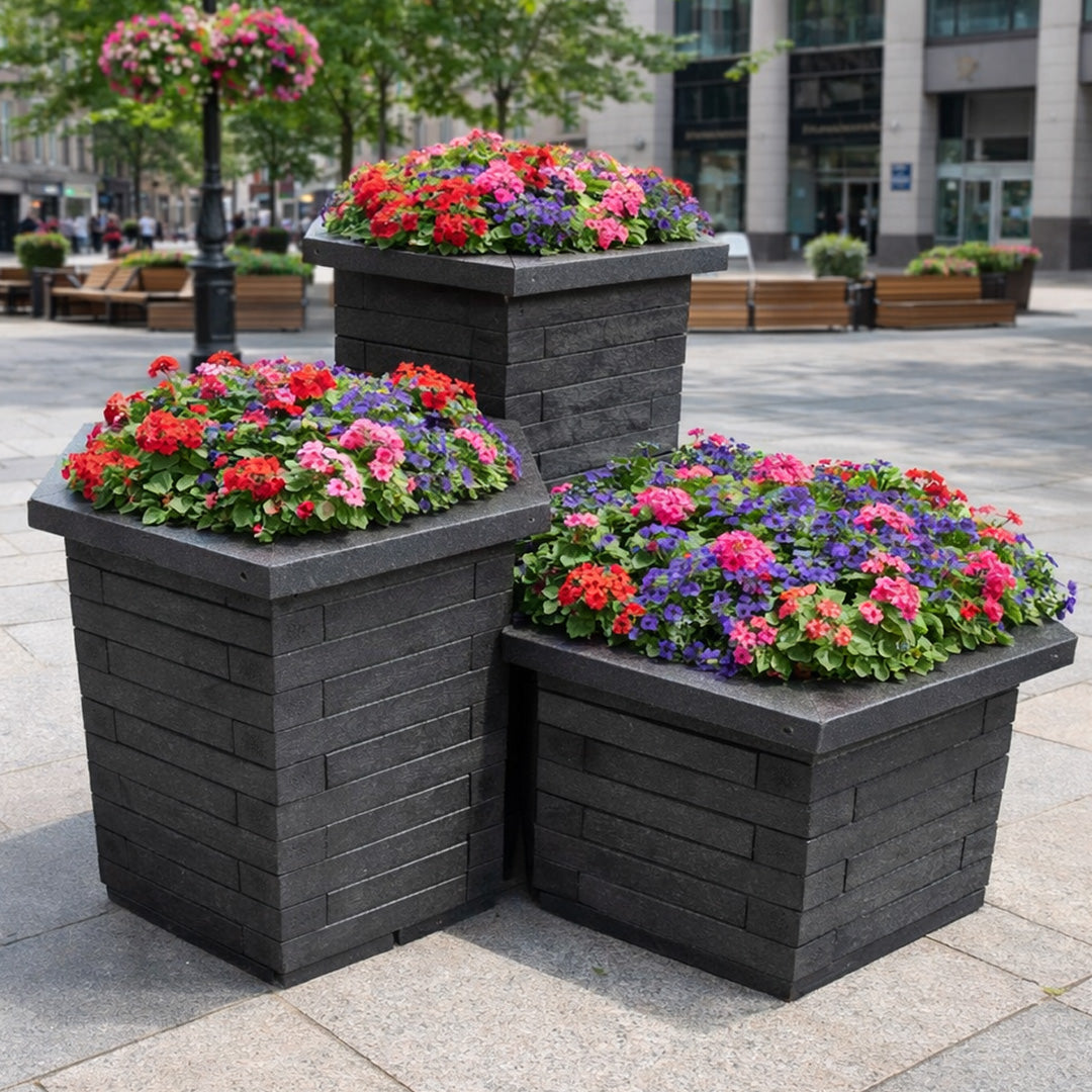 Recycled Plastic Hexagonal Planter – Three Distinct Height Options