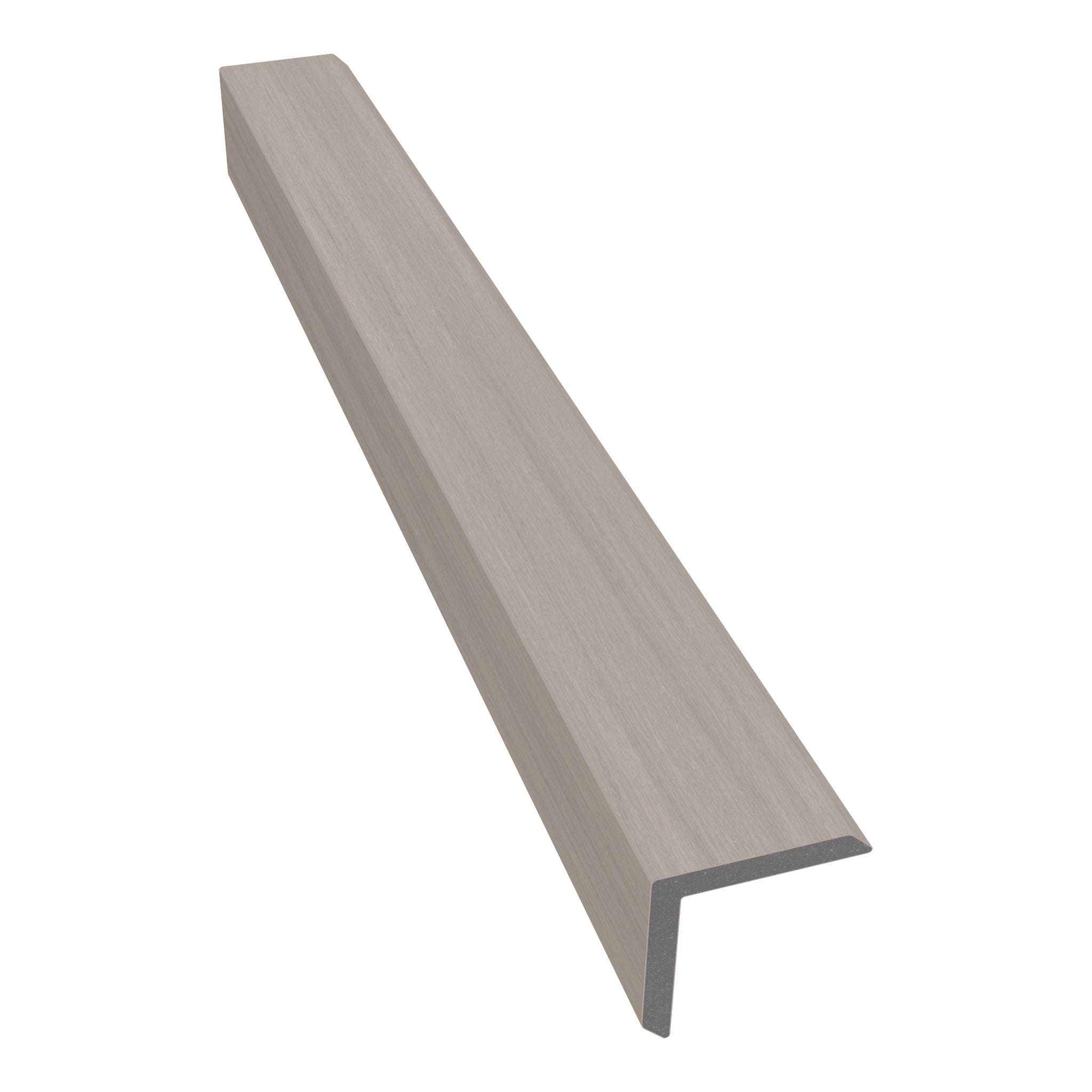 NeoTimber Deluxe & Slatted Composite Cladding Corner Trim – Ash White – Angled Close Up