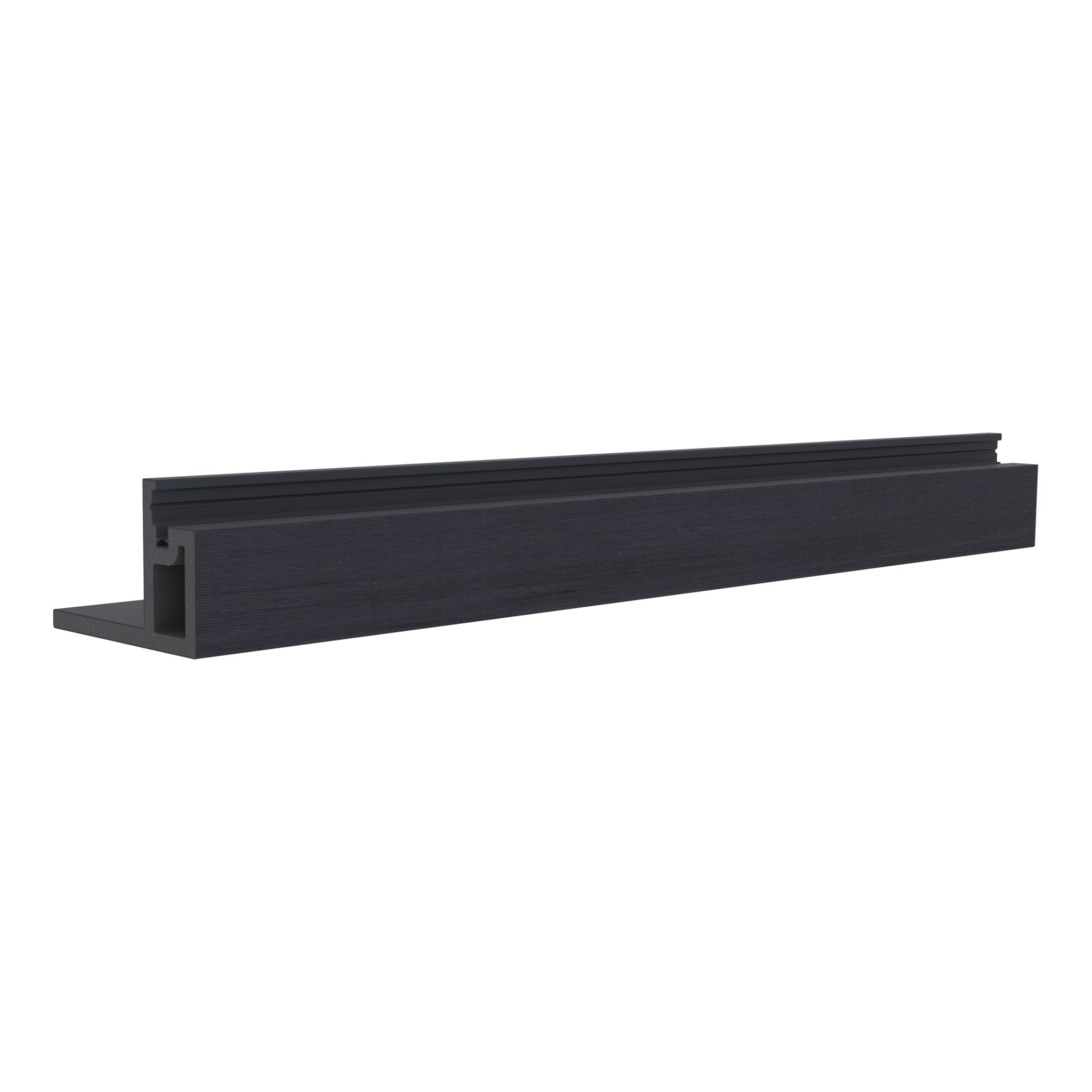 NeoTimber Slatted Composite Cladding End Trim – Charcoal – Angled Close Up