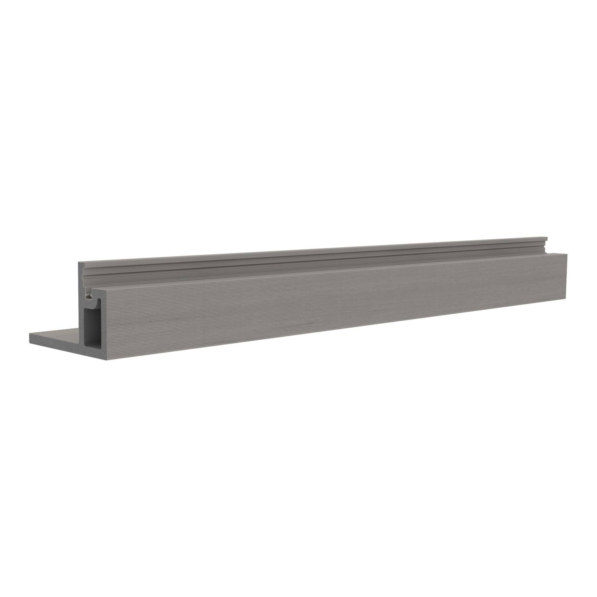 NeoTimber Slatted Composite Cladding End Trim – Silver Birch – Angled Close Up