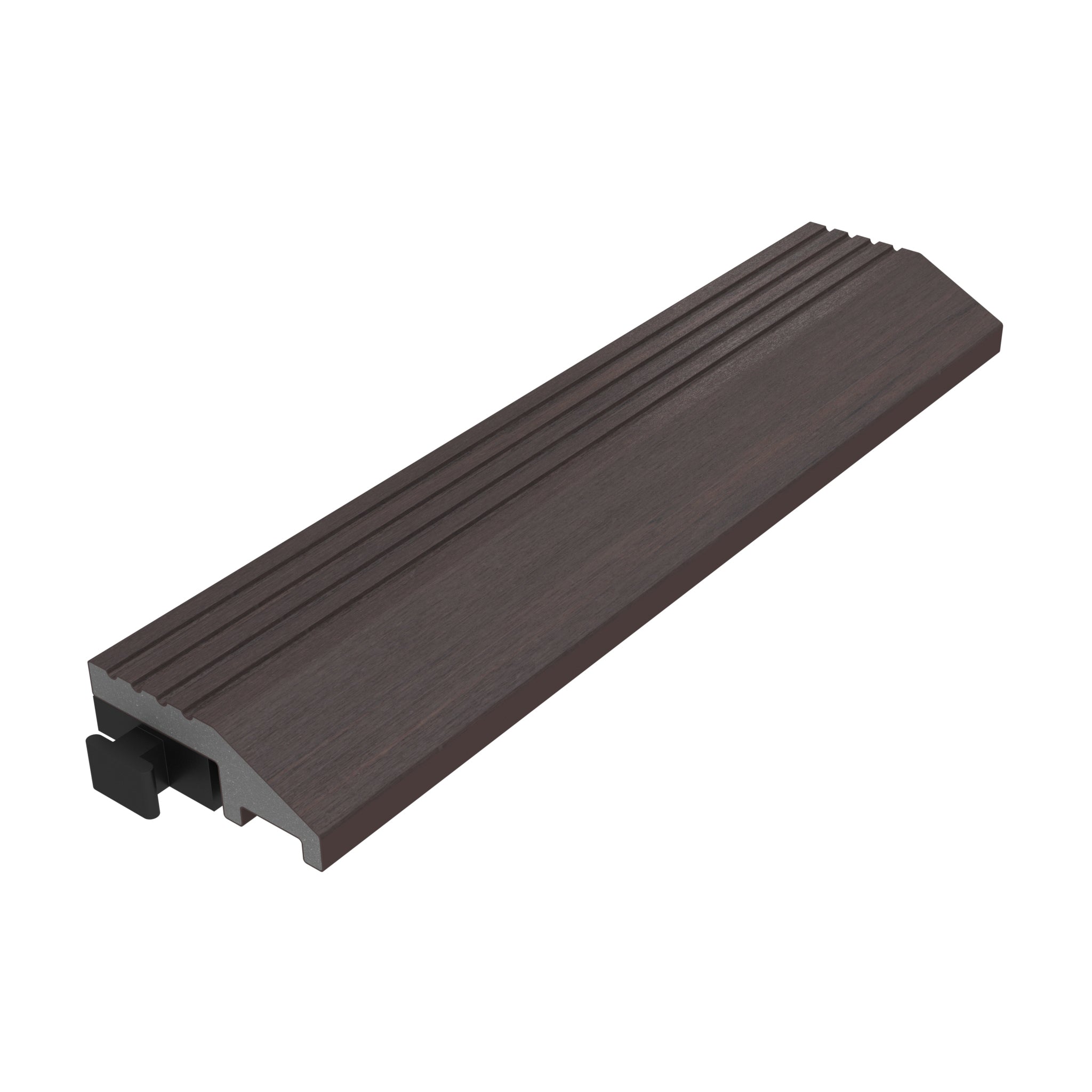 NeoTimber Deluxe Deck Tile Straight Edge Ramps – Chocolate – Angled Close Up