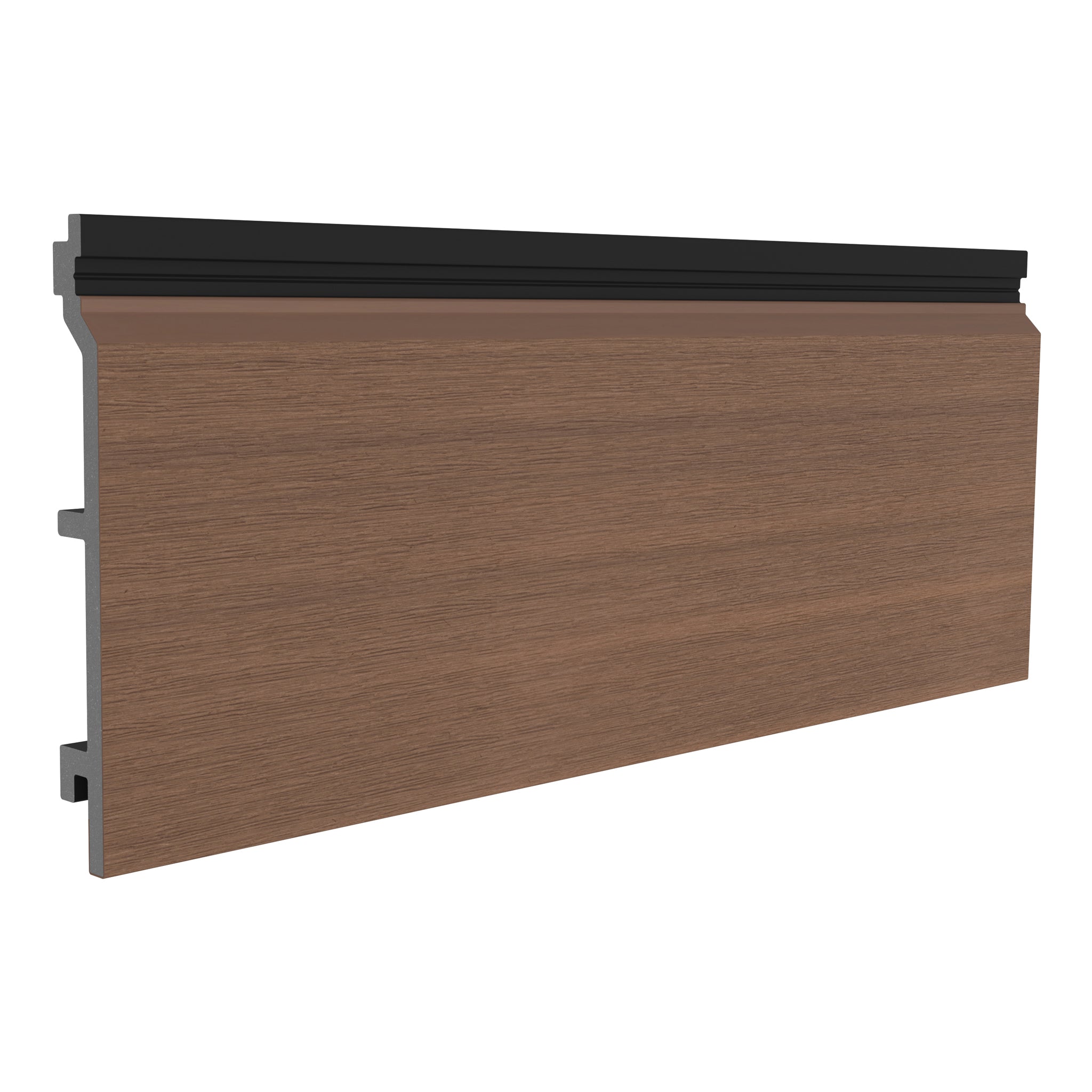 NeoTimber Deluxe Brushed Composite Cladding Boards – Teak – Angled Close 