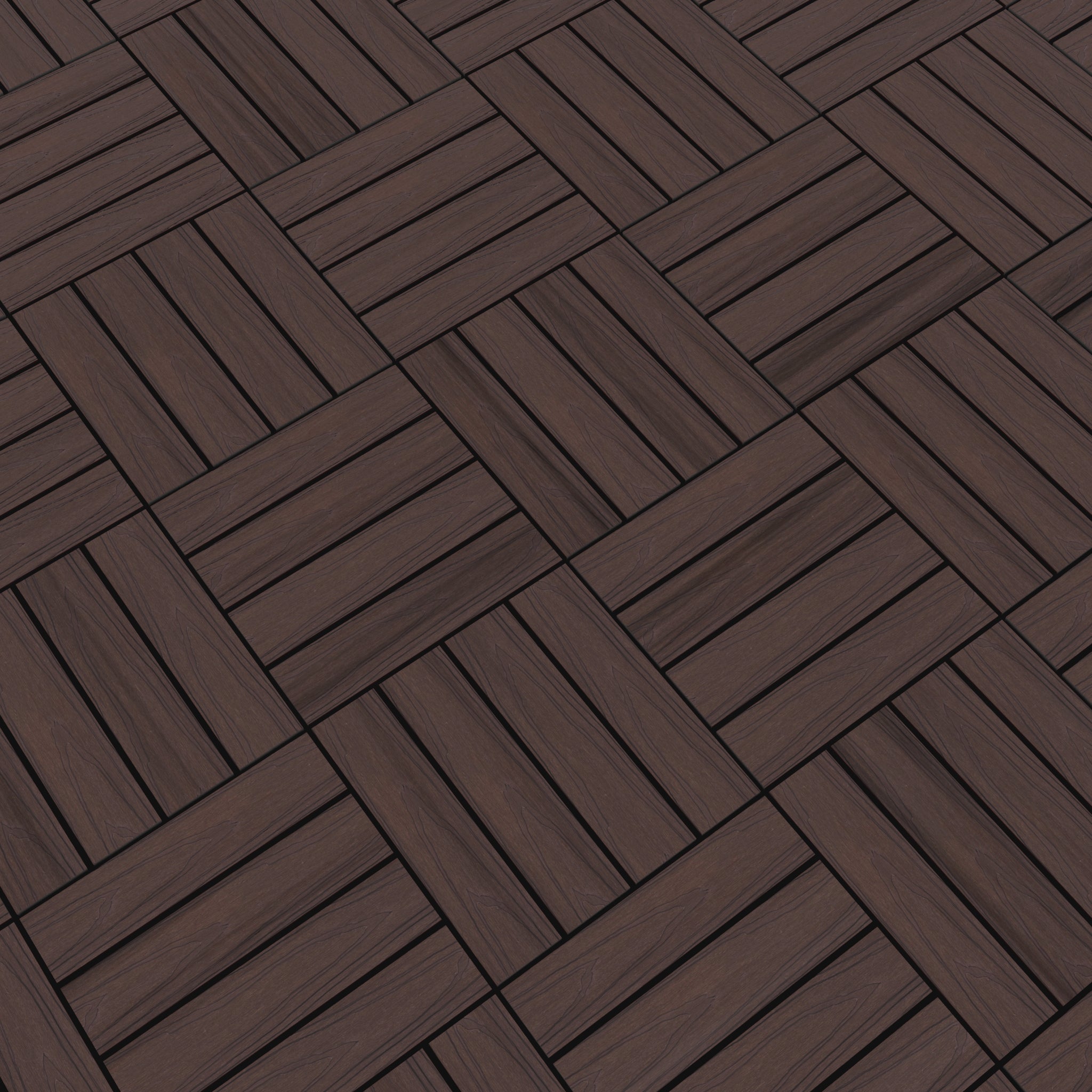 NeoTimber Deluxe Composite Deck Tiles – Chocolate – In Situ