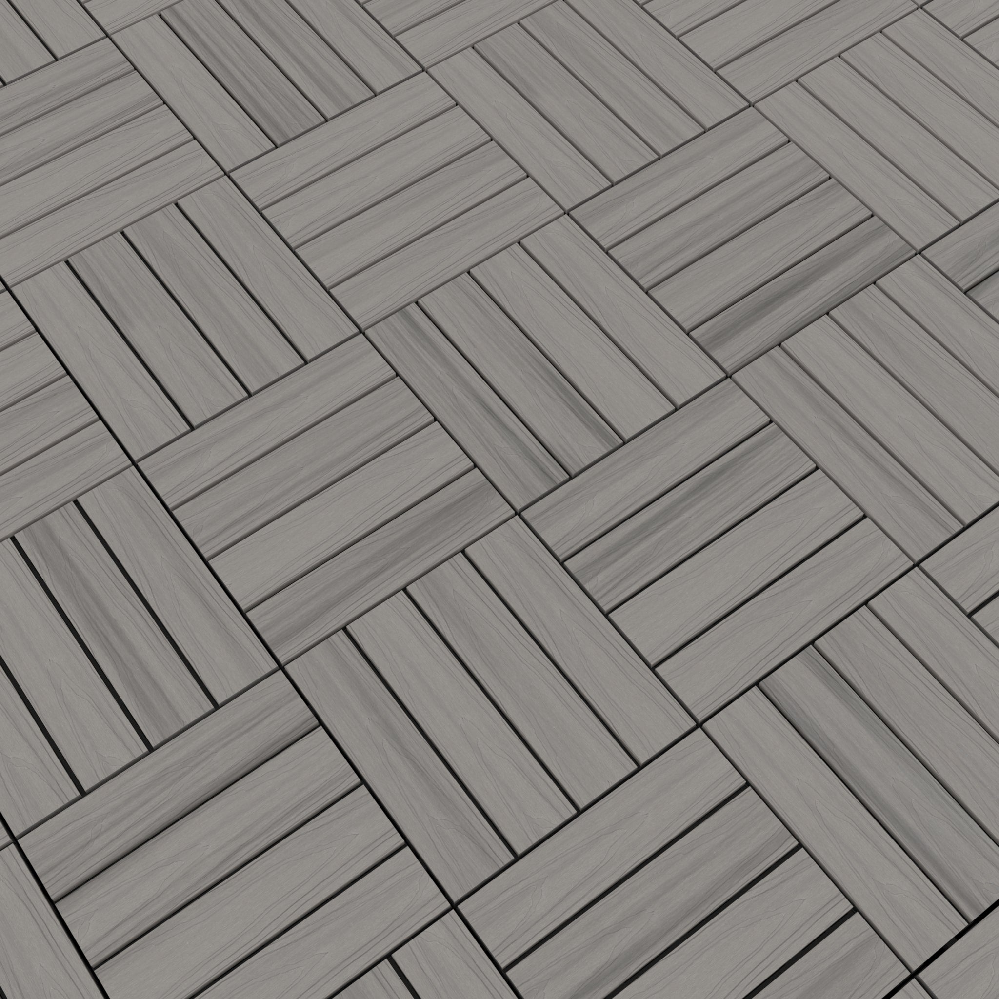 NeoTimber Deluxe Composite Deck Tiles – Silver Birch – In Situ