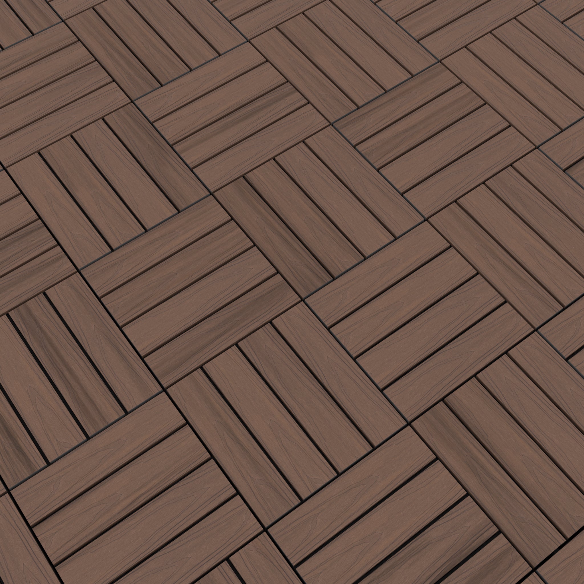 NeoTimber Deluxe Composite Deck Tiles – Teak – In Situ