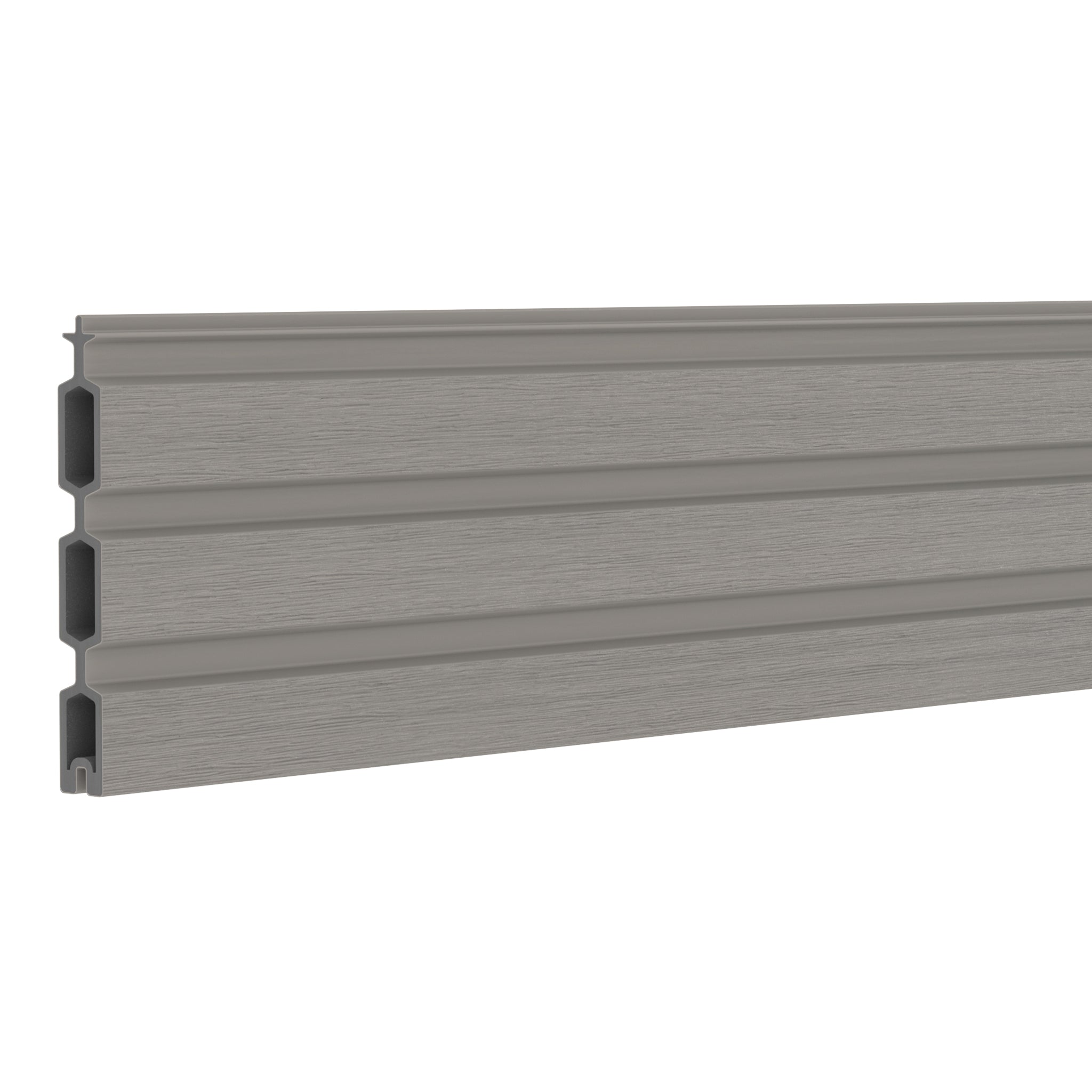 NeoTimber Slatted Composite Fence Board - Silver Birch - Angled Close Up