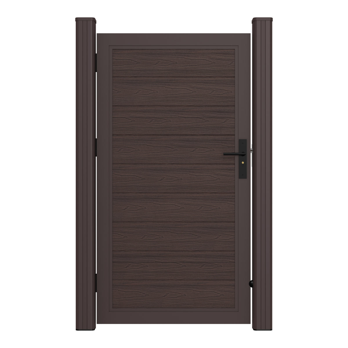 NeoTimber Deluxe Composite Gate - Chocolate - Full Gate Front