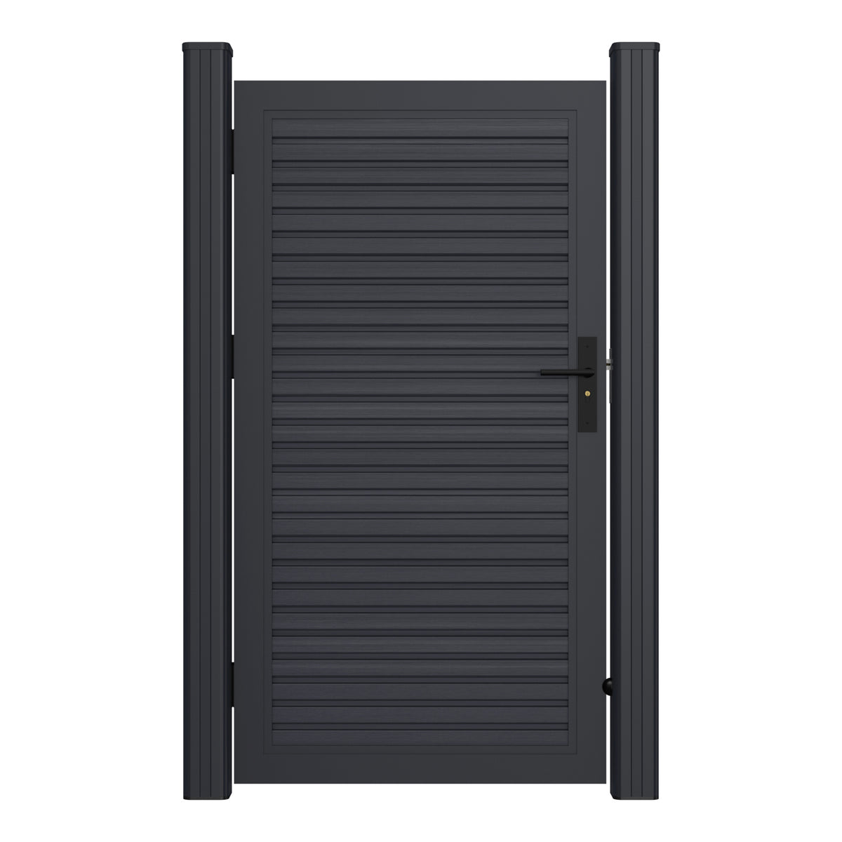 NeoTimber Slatted Composite Gate - Charcoal - Full Gate Front
