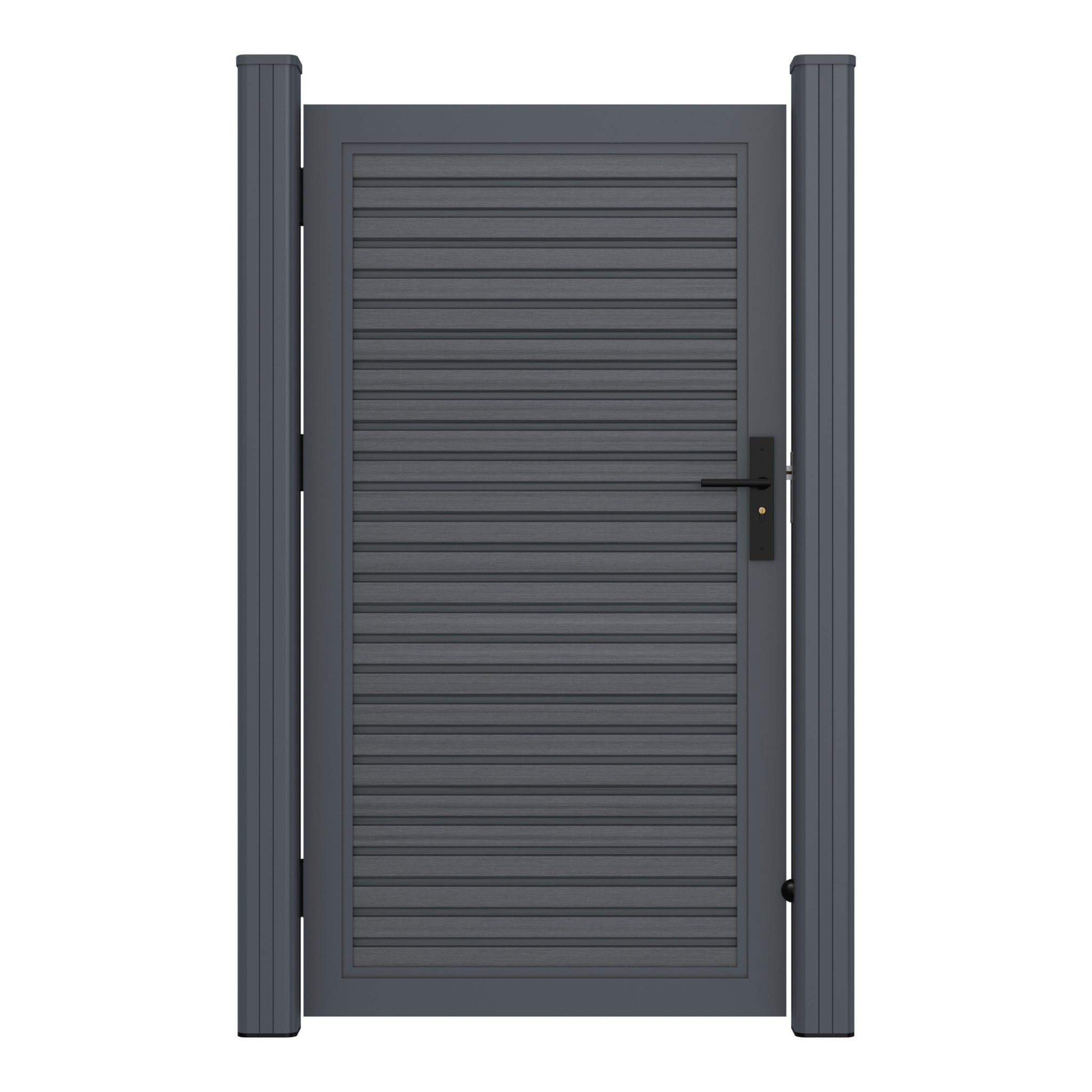 NeoTimber Slatted Composite Gate - Grey - Full Gate Front