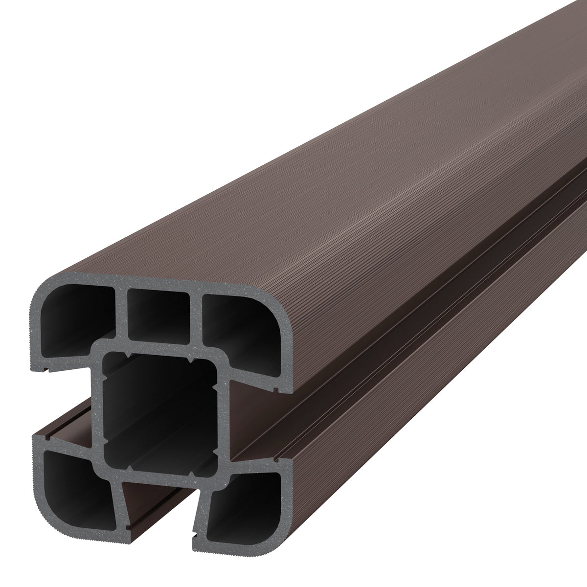 NeoTimber Composite Fence Post - Chocolate - Angled Close Up