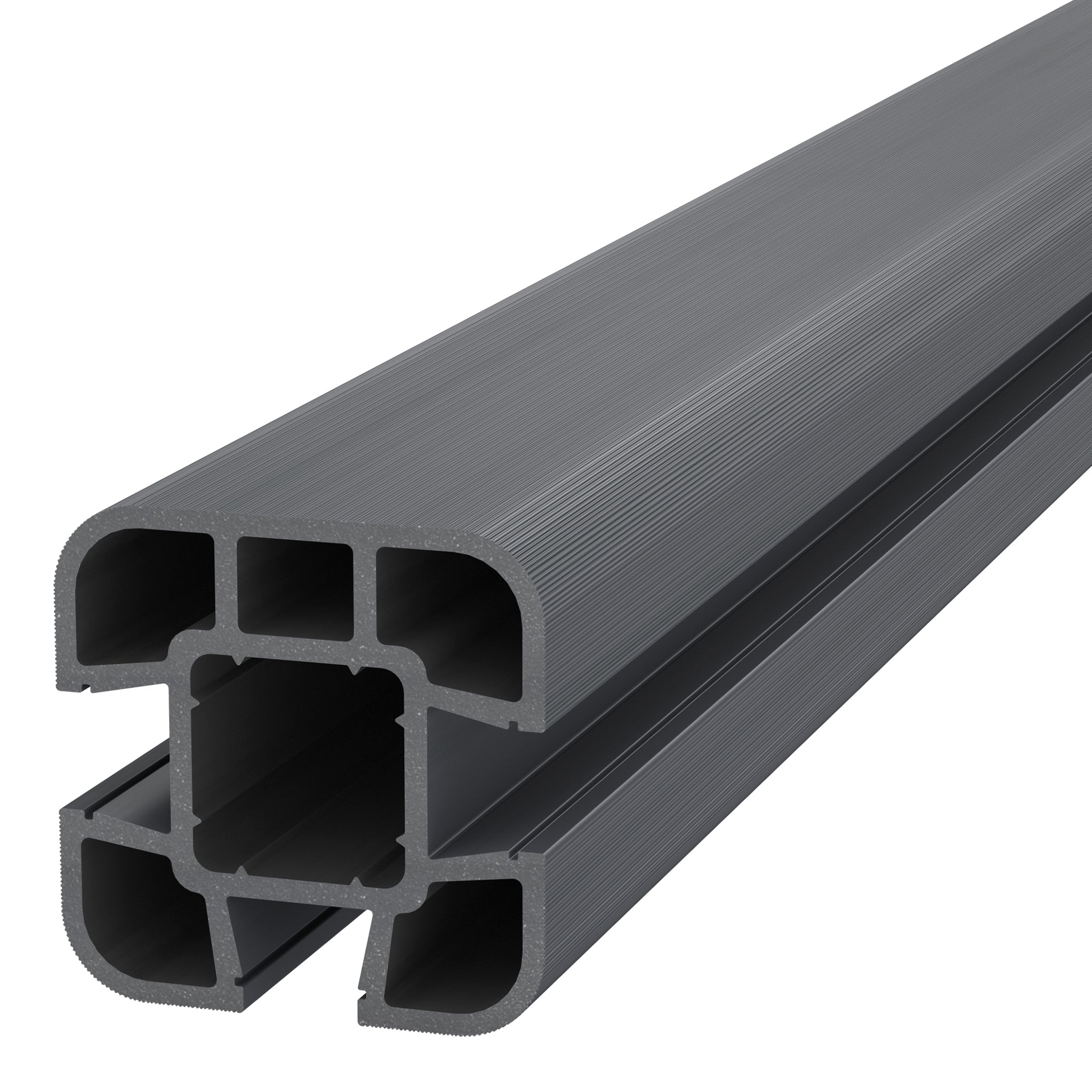 NeoTimber Composite Fence Post - Grey - Angled Close Up