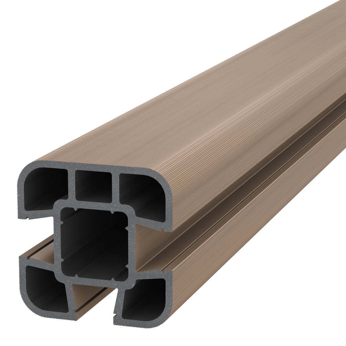 NeoTimber Composite Fence Post - Oak - Angled Close Up