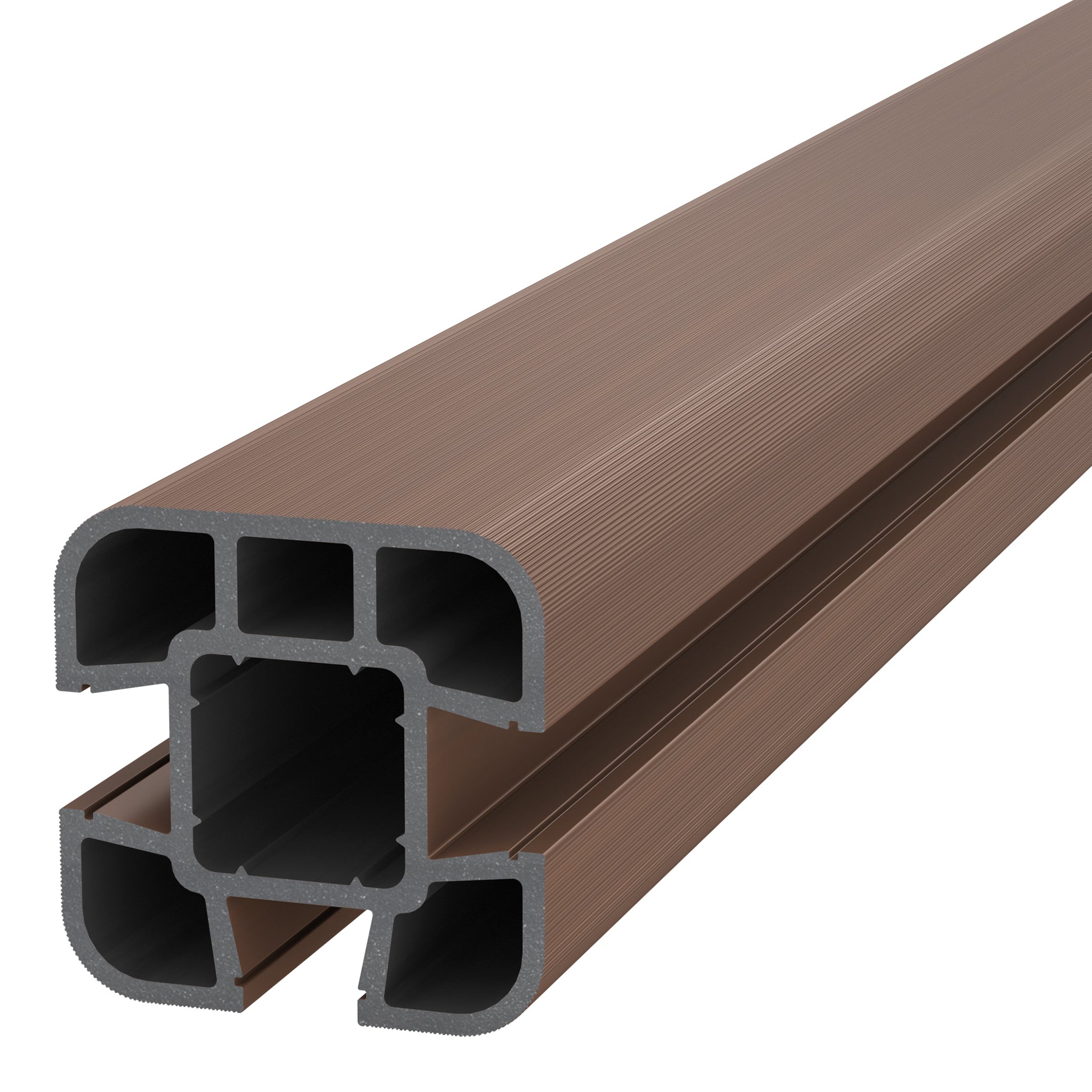 NeoTimber Composite Fence Post - Teak - Angled Close Up