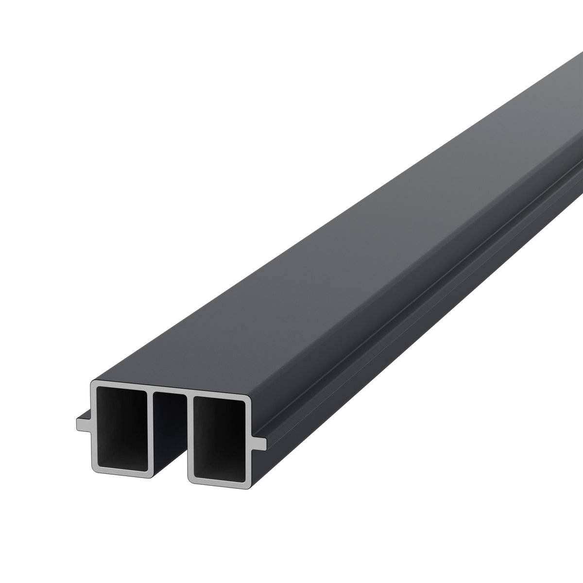 NeoTimber Composite Fence Post Insert - Charcoal - Angled Close-Up
