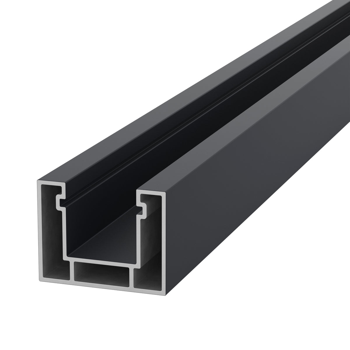 NeoTimber Concrete Fence Post Insert - Charcoal - Angled Close-Up