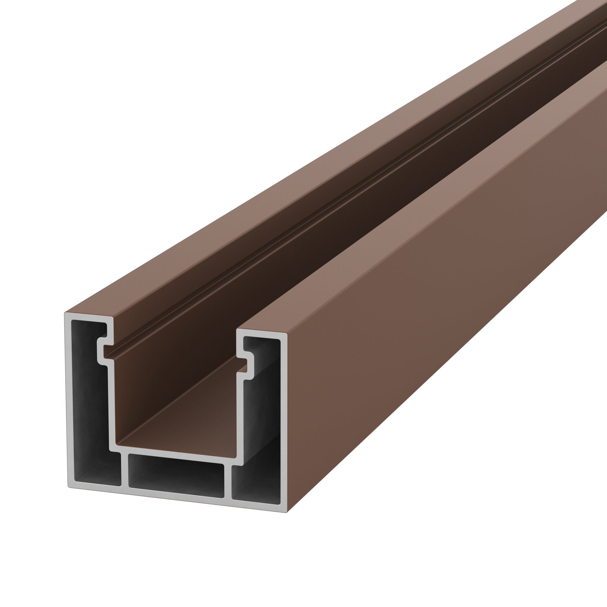 NeoTimber Concrete Fence Post Insert - Teak - Angled Close-Up