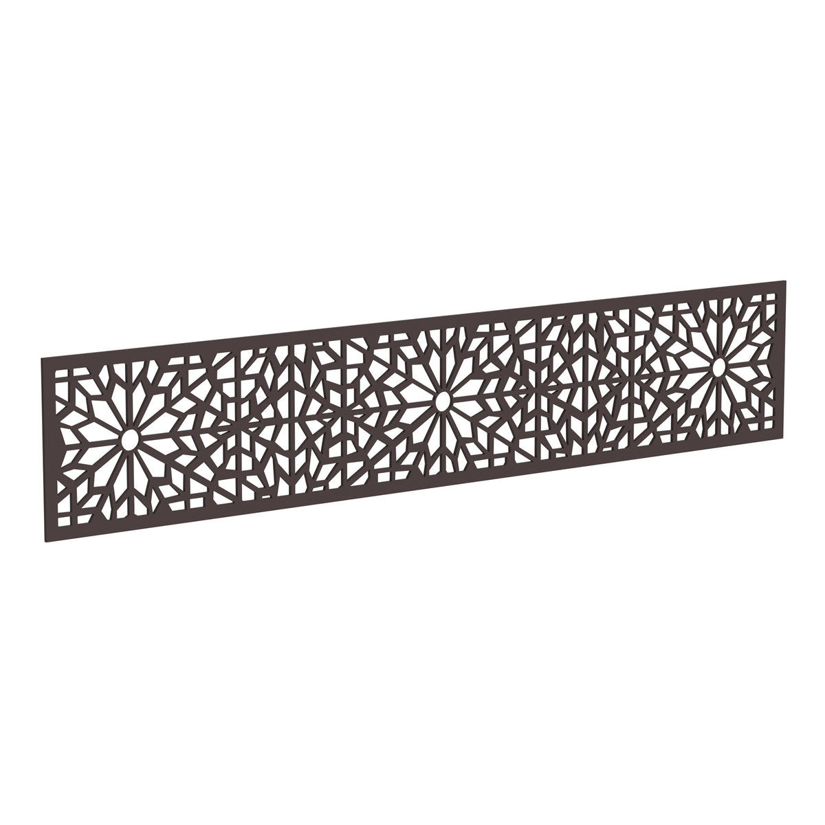 NeoTimber Geometric Fence Screen - Chocolate - Angled Close-Up