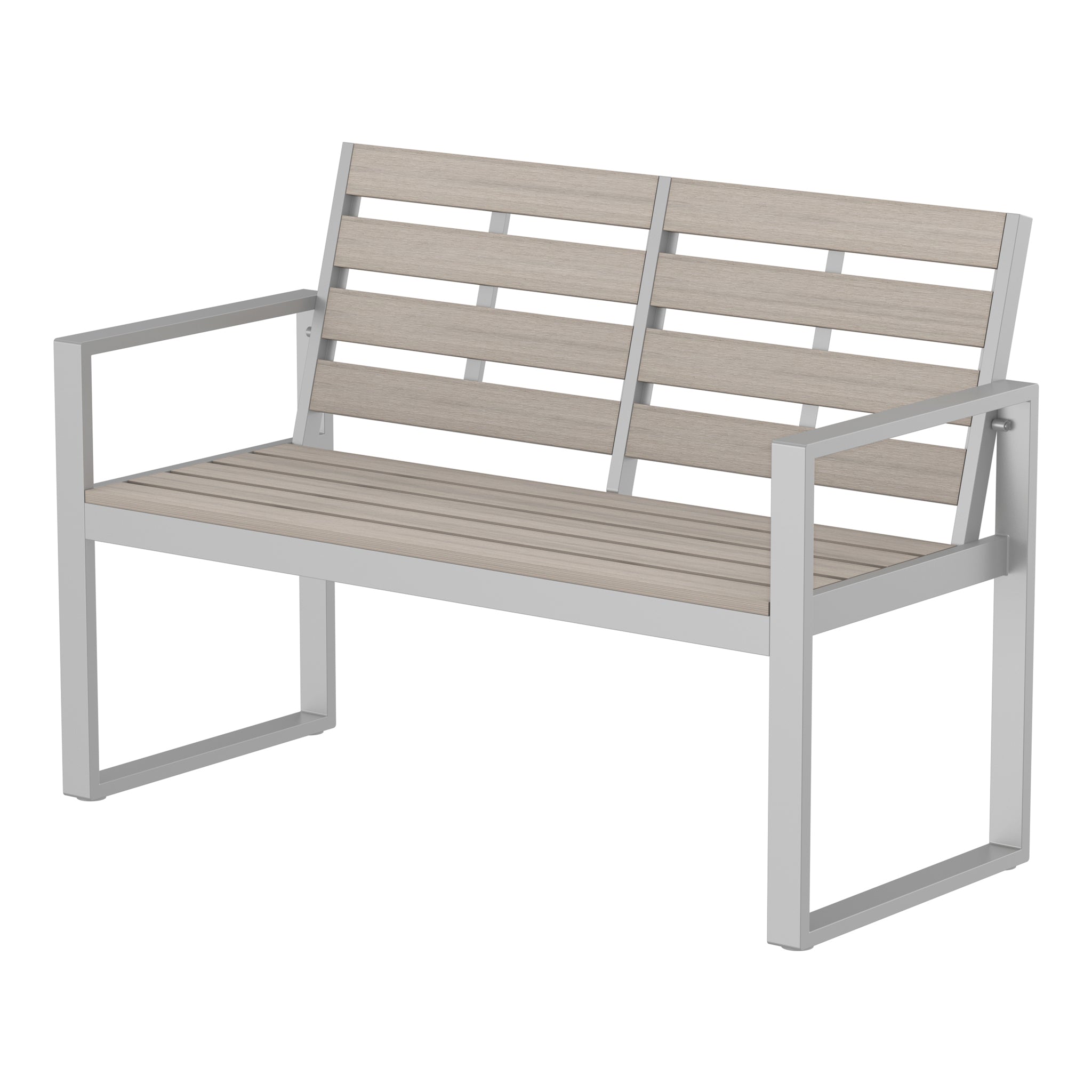 NeoTimber Composite Double Chair – Ash White – Angled Close Up