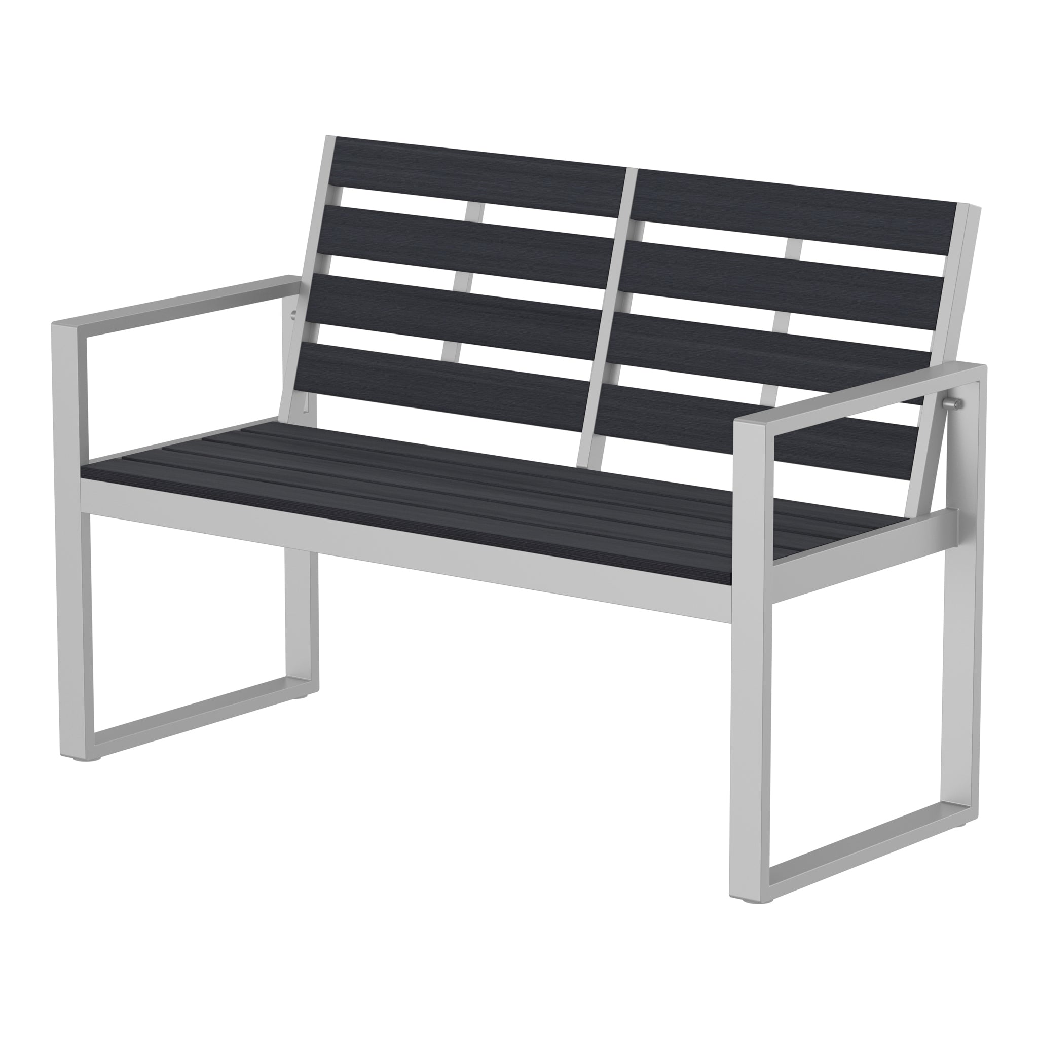 NeoTimber Composite Double Chair – Charcoal – Angled Close Up