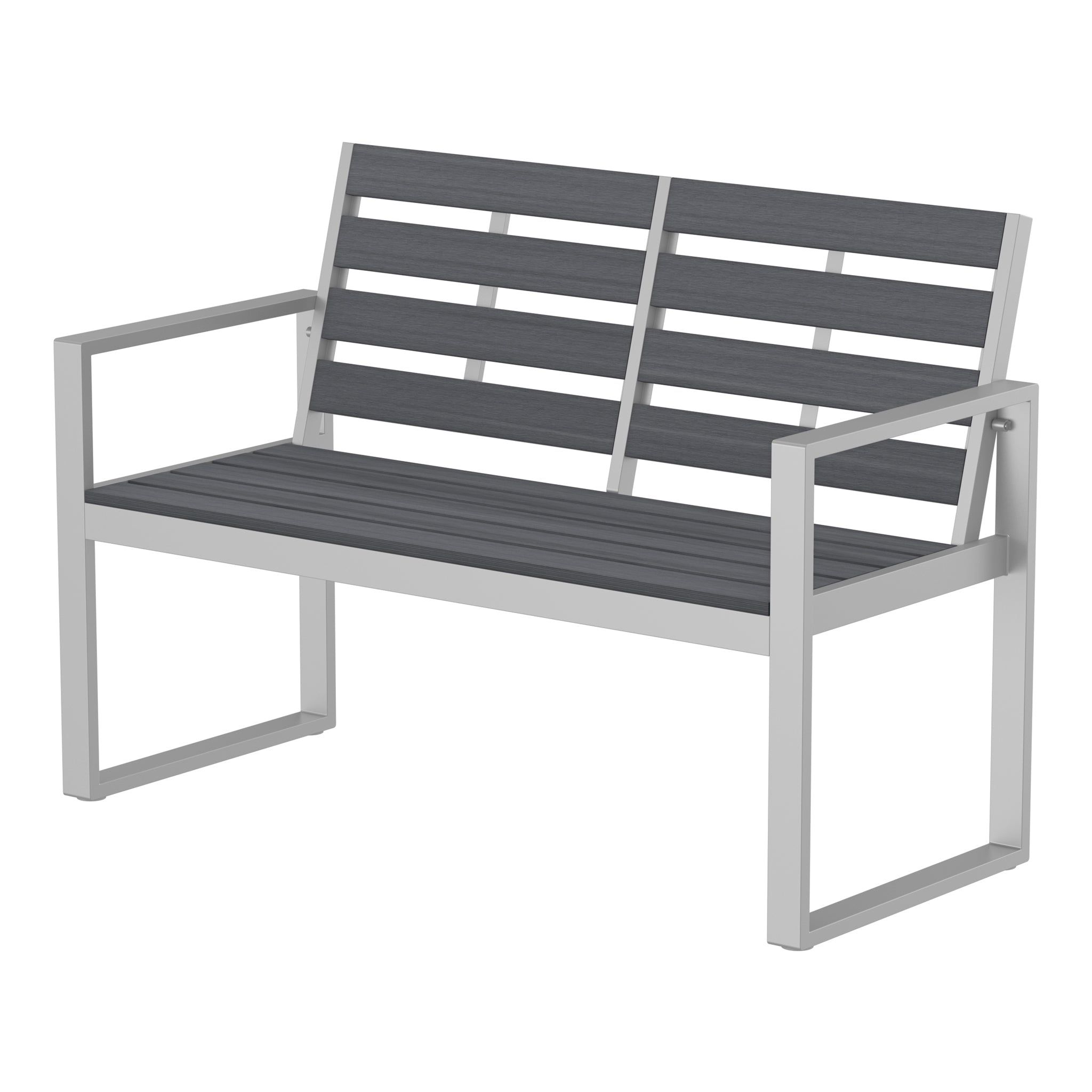NeoTimber Composite Double Chair – Grey – Angled Close Up