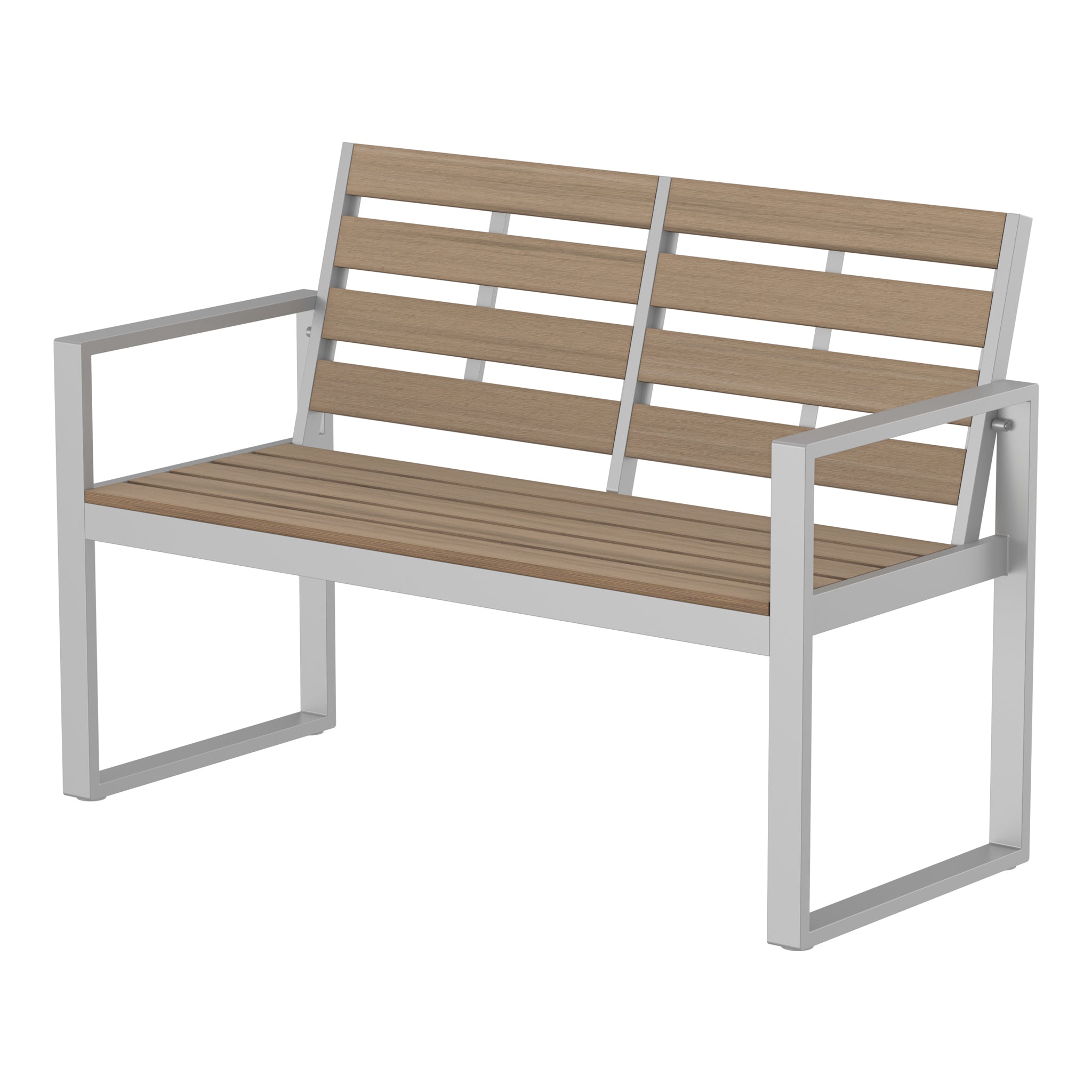 NeoTimber Composite Double Chair – Oak – Angled Close Up