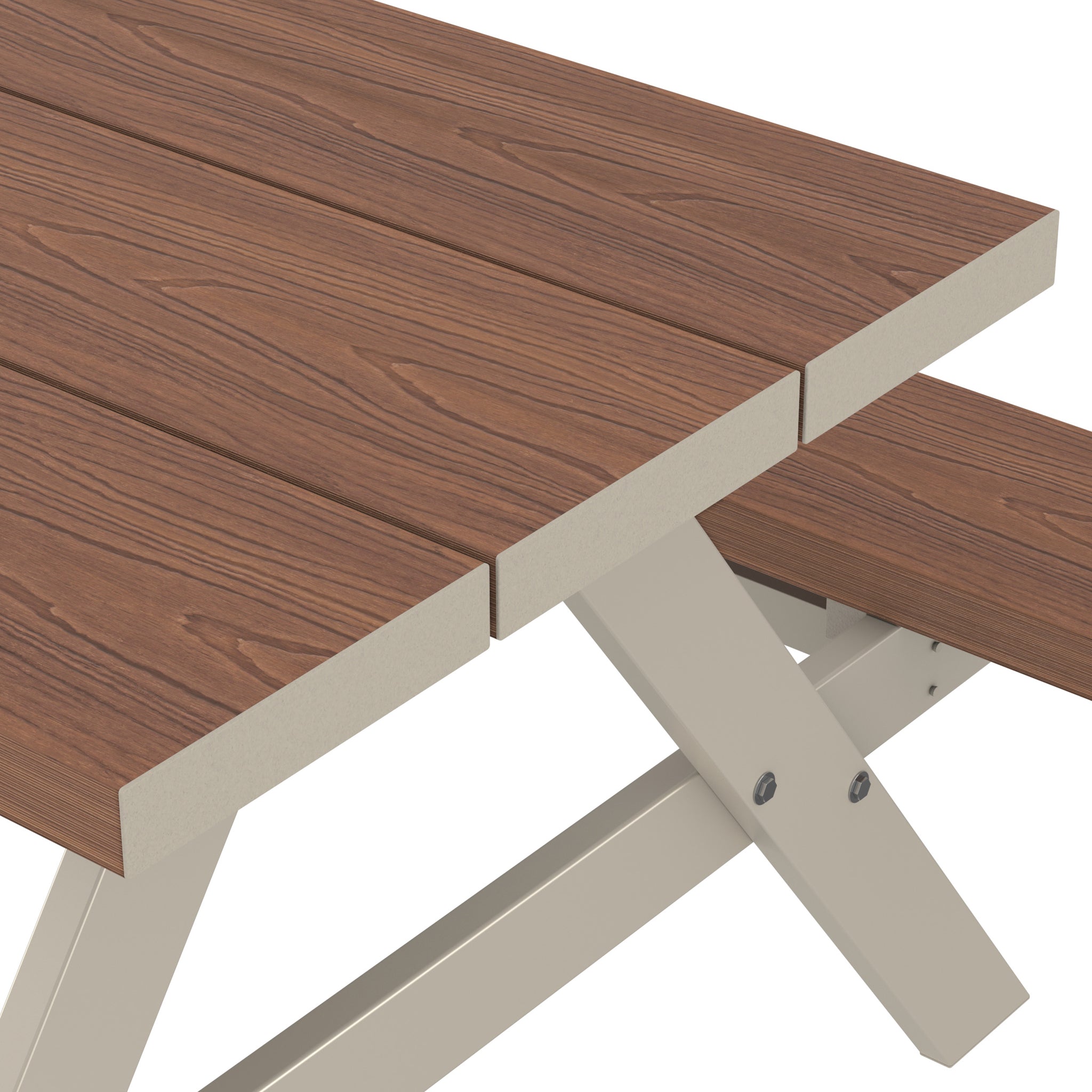 NeoTimber Composite Picnic Table – Teak – Surface Texture Detail