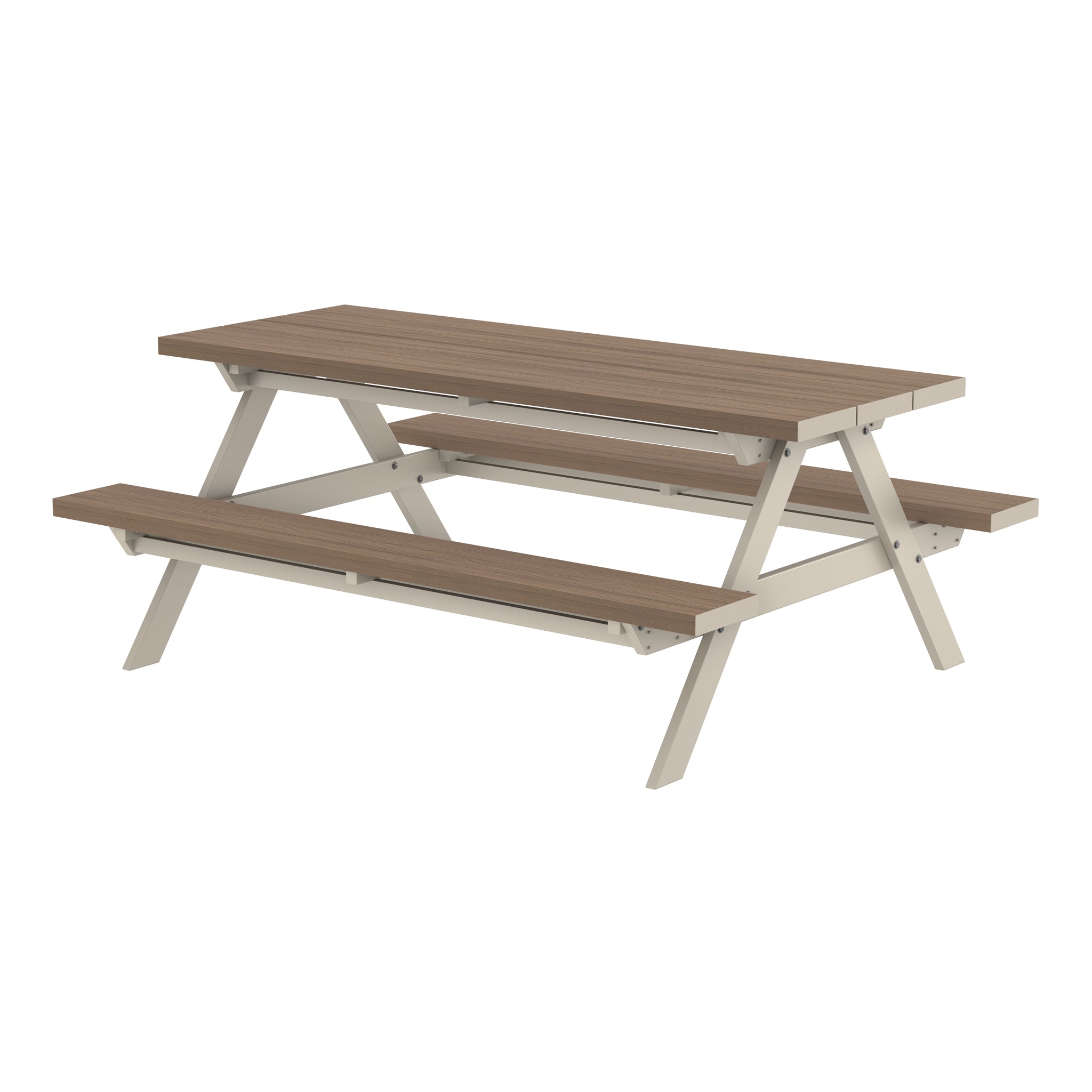 NeoTimber Composite Picnic Table – Oak – Angled Close Up