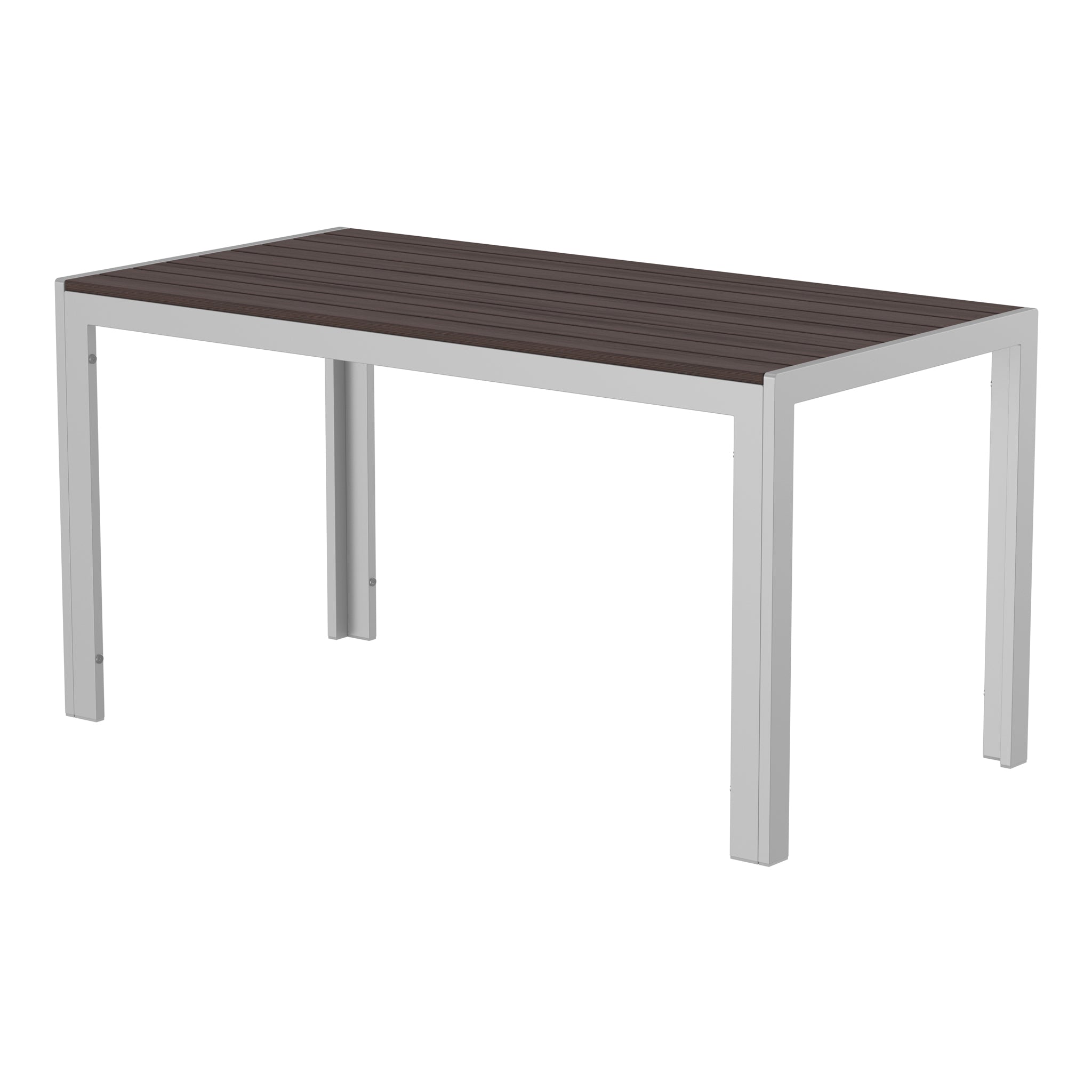 NeoTimber Composite Rectangular Table – Chocolate – Angled Close-Up