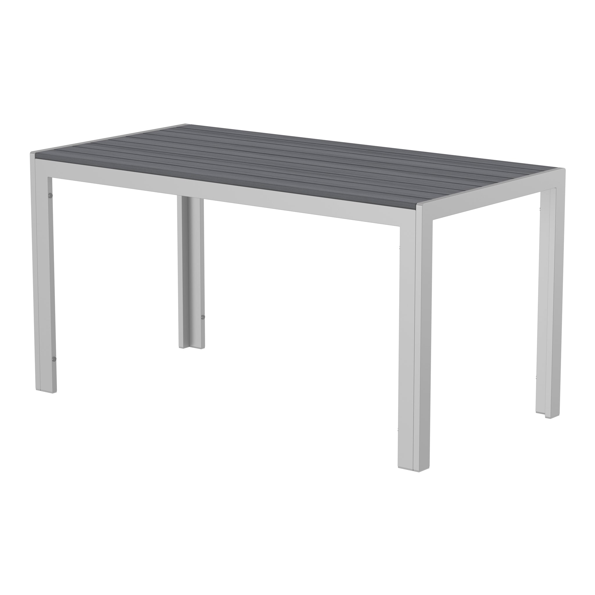 NeoTimber Composite Rectangular Table – Grey – Angled Close-Up