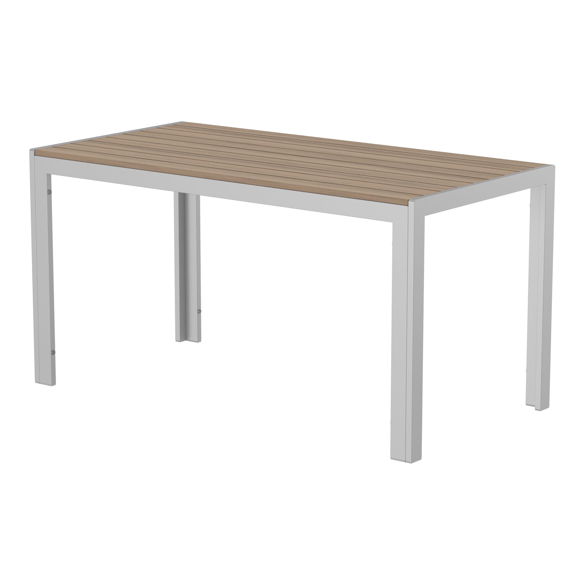 NeoTimber Composite Rectangular Table – Oak – Angled Close-Up
