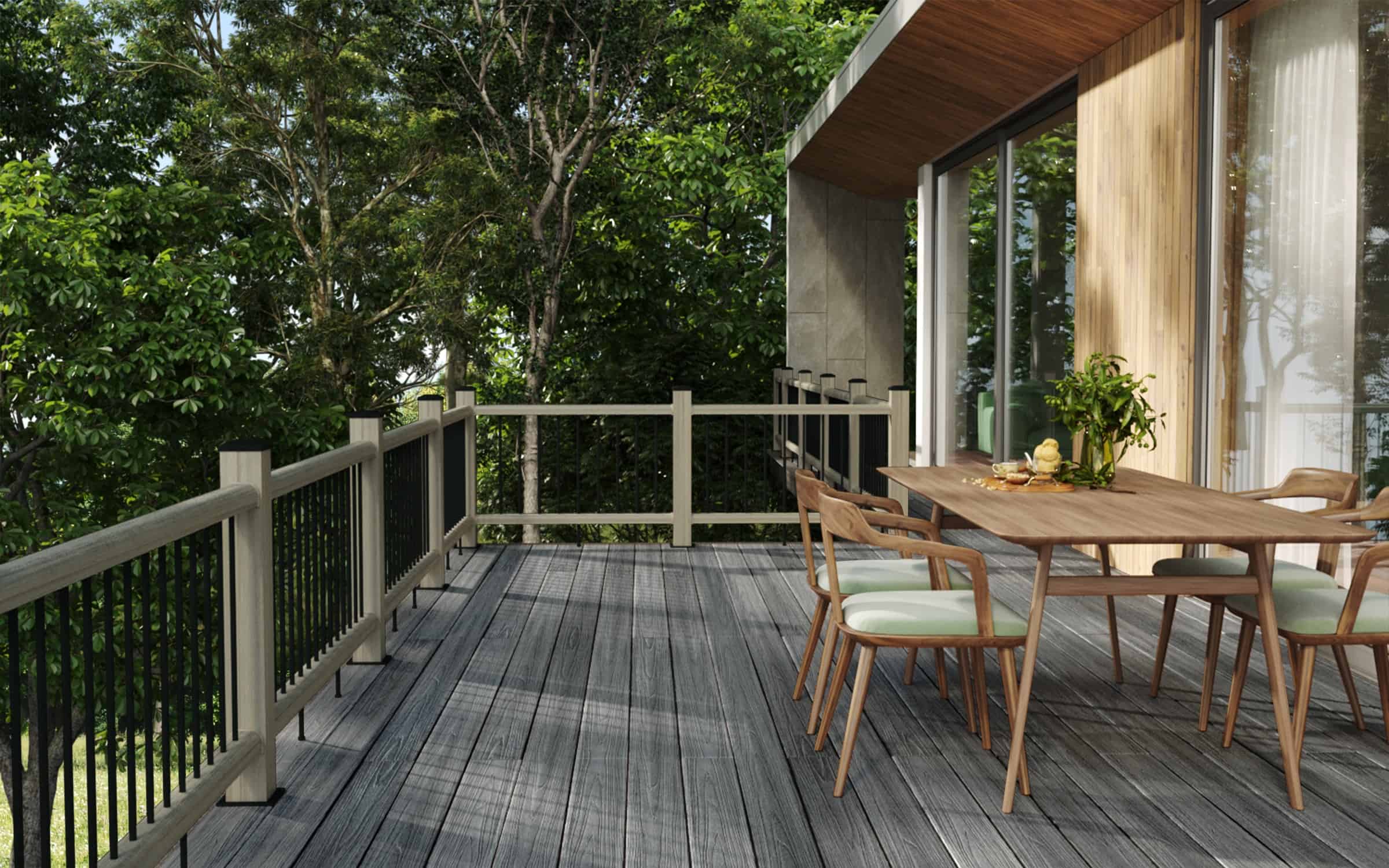 Stylish Antique Grey Composite Balustrades for Deck and Garden Systems