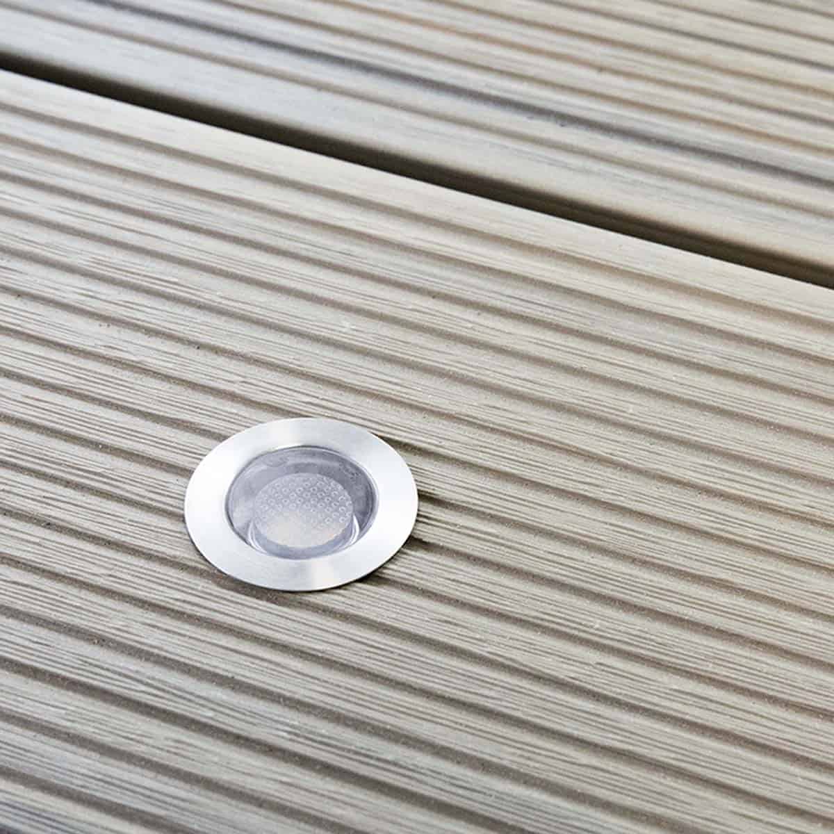NeoTimber Mains-Powered LED Decking Lights - In Situ - Antique Decking