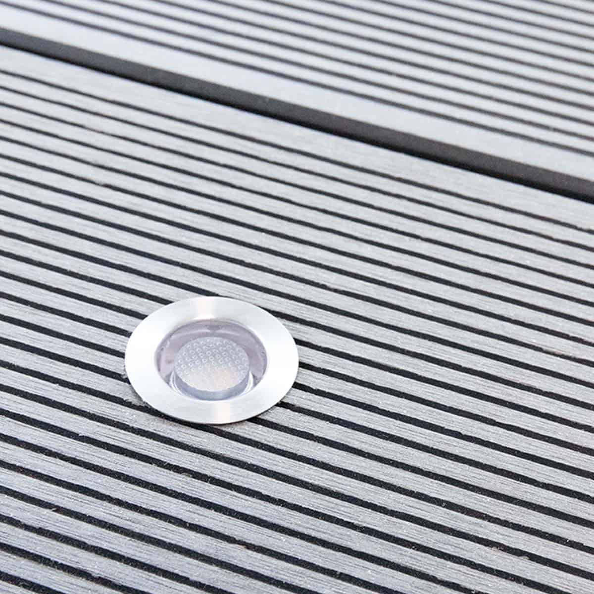 NeoTimber Mains-Powered LED Decking Lights - In Situ - Grey Decking