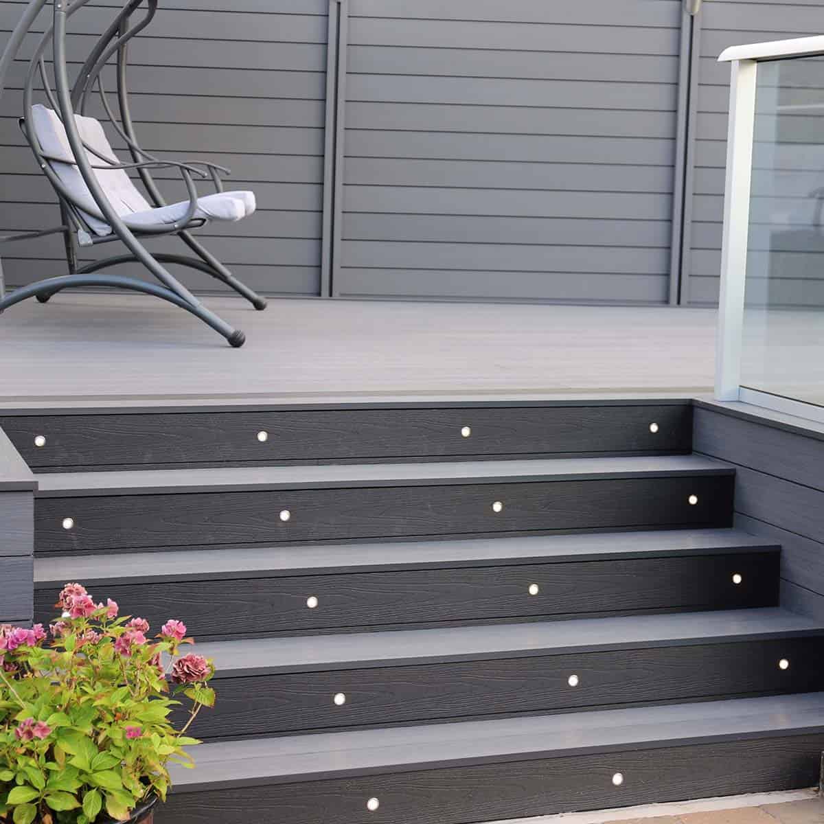 NeoTimber Mains-Powered LED Decking Lights - Fitted & Installed - Grey Deluxe Decking