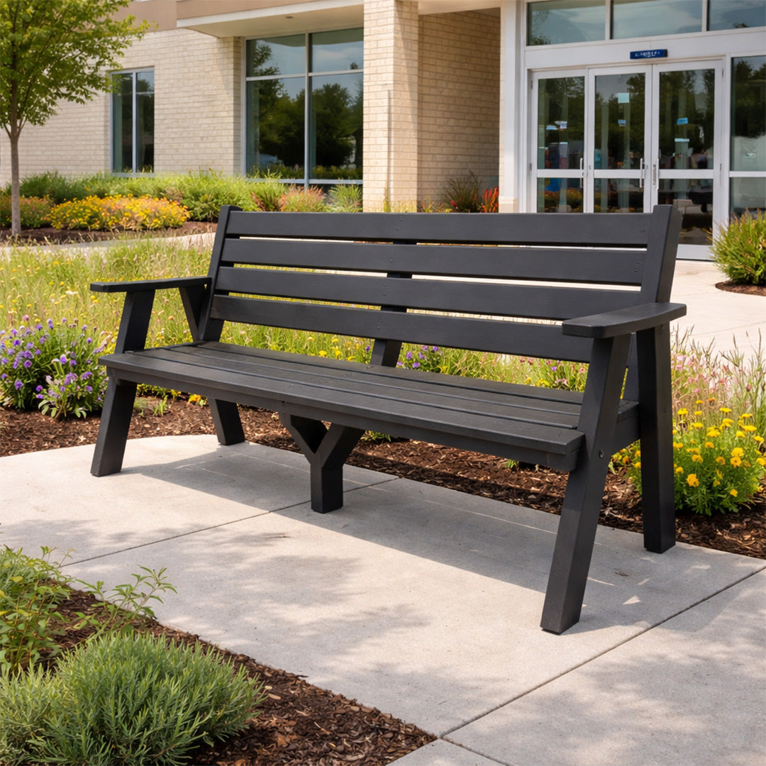 Recycled Plastic Sloper Bench – Comfortable and Supportive Seating