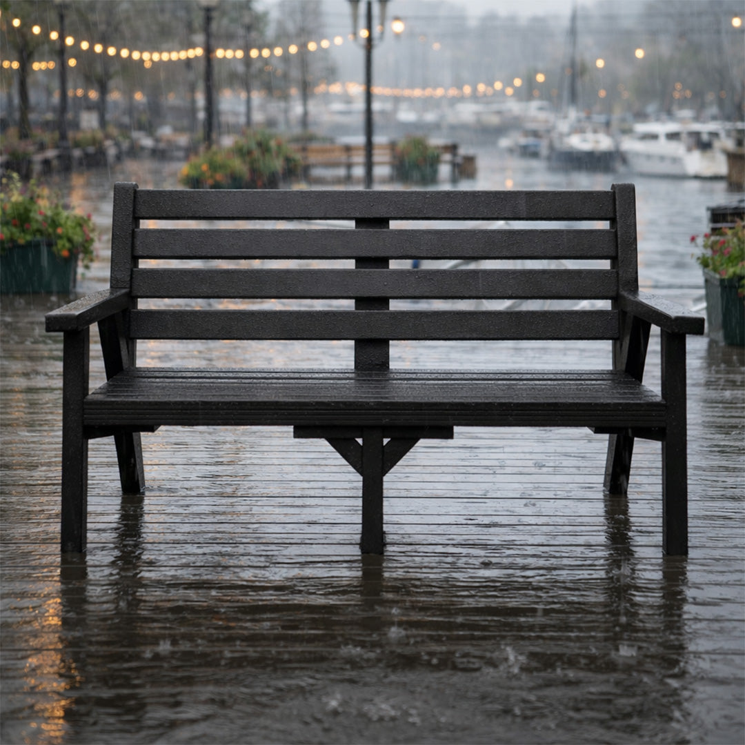 Recycled Plastic Sloper Bench – Ideal for High-Footfall Locations