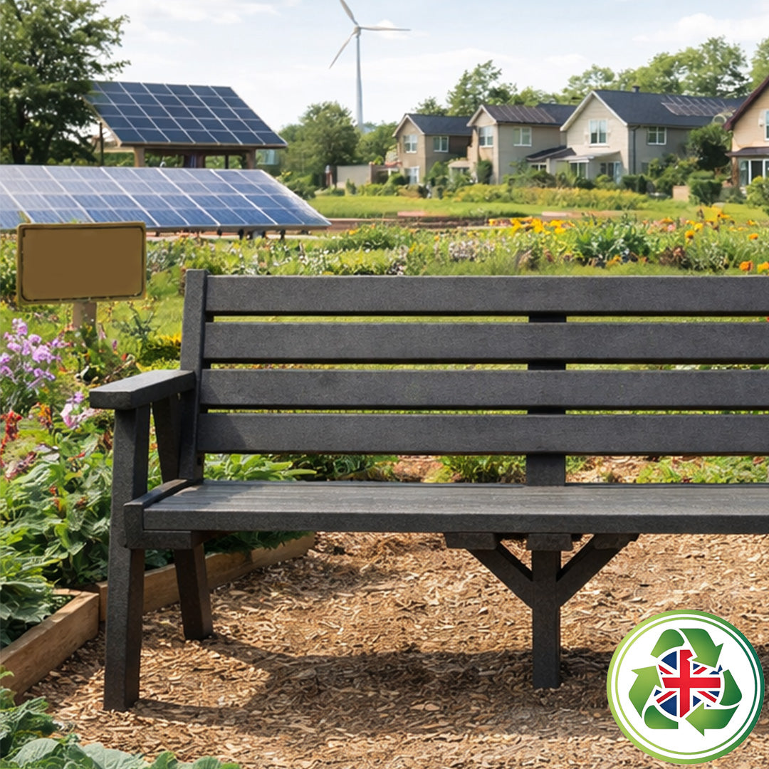 Recycled Plastic Sloper Bench – Manufactured in the UK