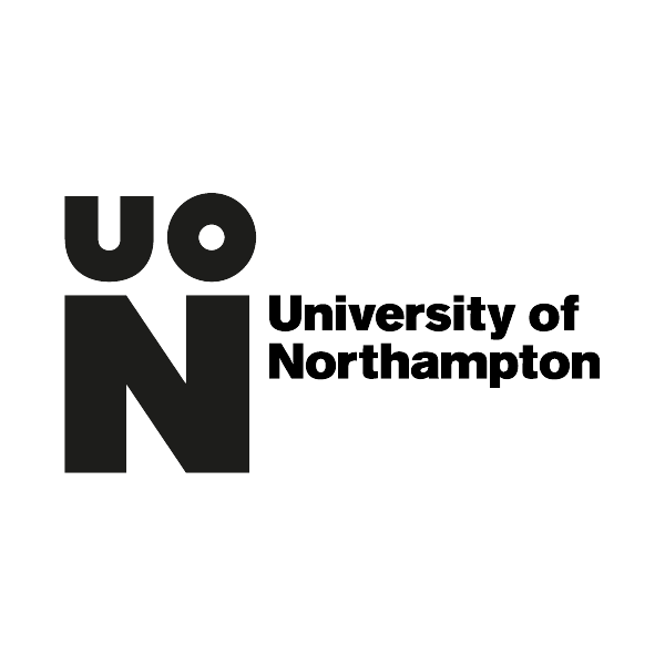 Black logo of the University of Northampton on a white background