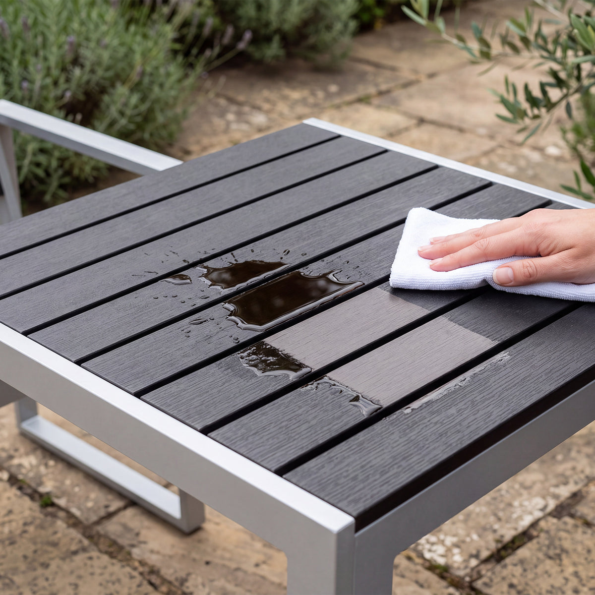 2-Seater Composite Patio Furniture Set – Stain and Spill Resistant with Rust-Resistant Aluminium Frames