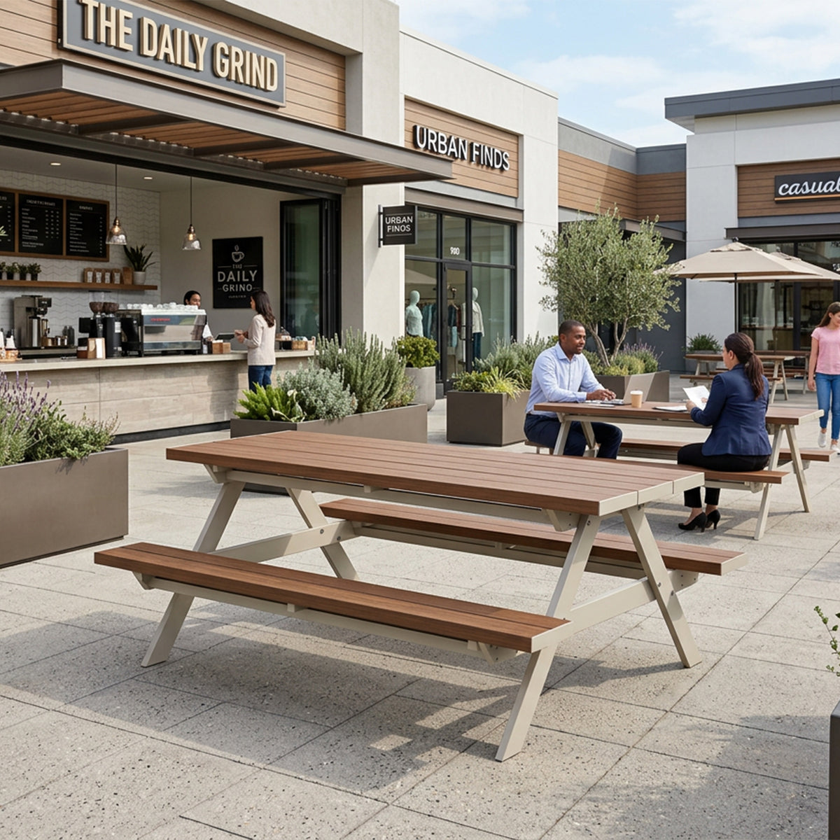 Composite Picnic Table – Strong A-Frame Design for Demanding Commercial Outdoor Settings