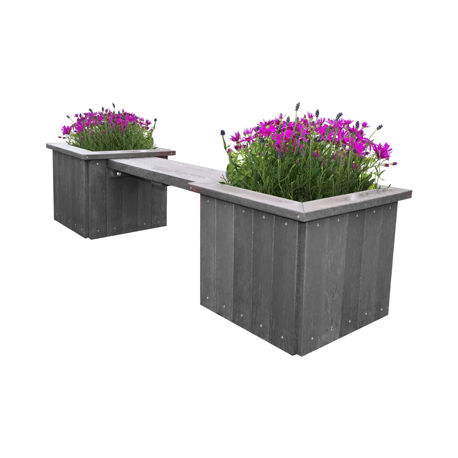 NeoTimber Recycled Plastic Planter Bench - Black