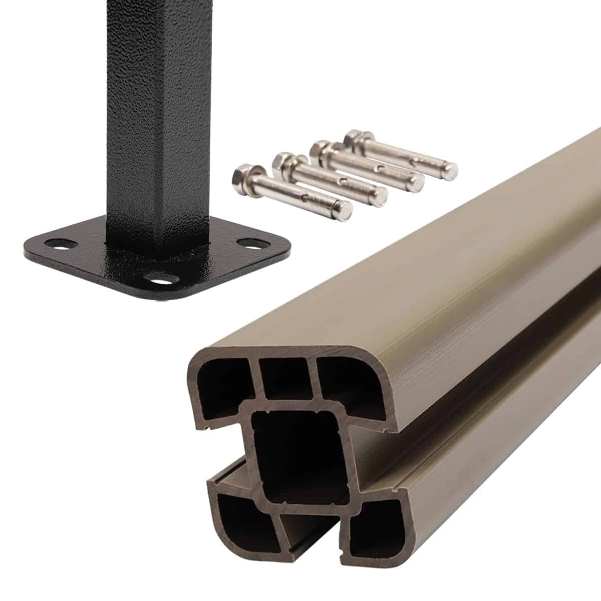 Composite Fence Post Set - Hard Ground - Antique