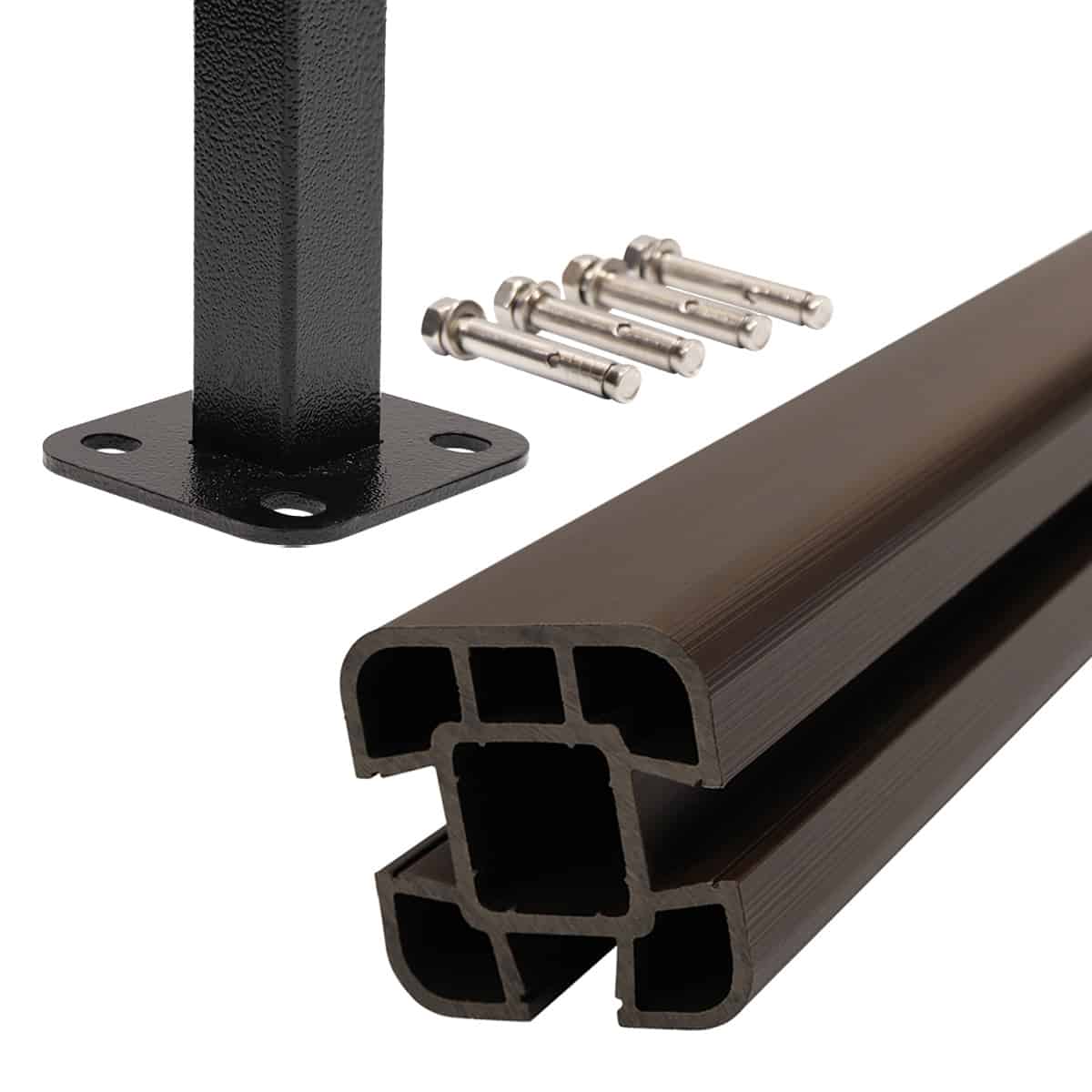 Composite Fence Post Set - Hard Ground - Chocolate