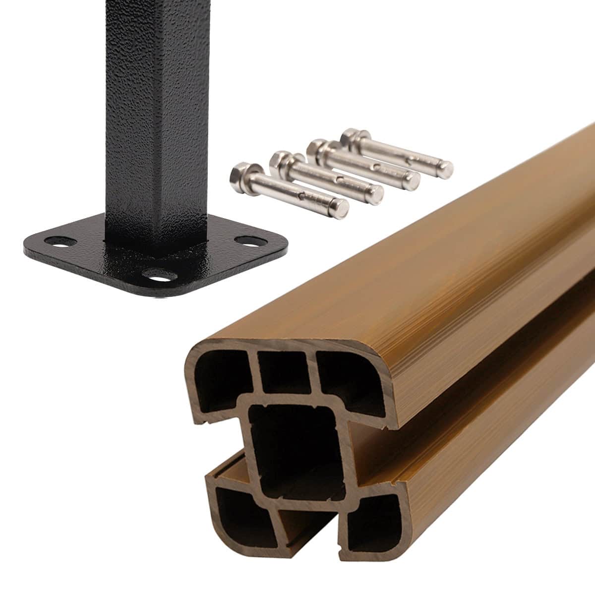Composite Fence Post Set - Hard Ground - Oak