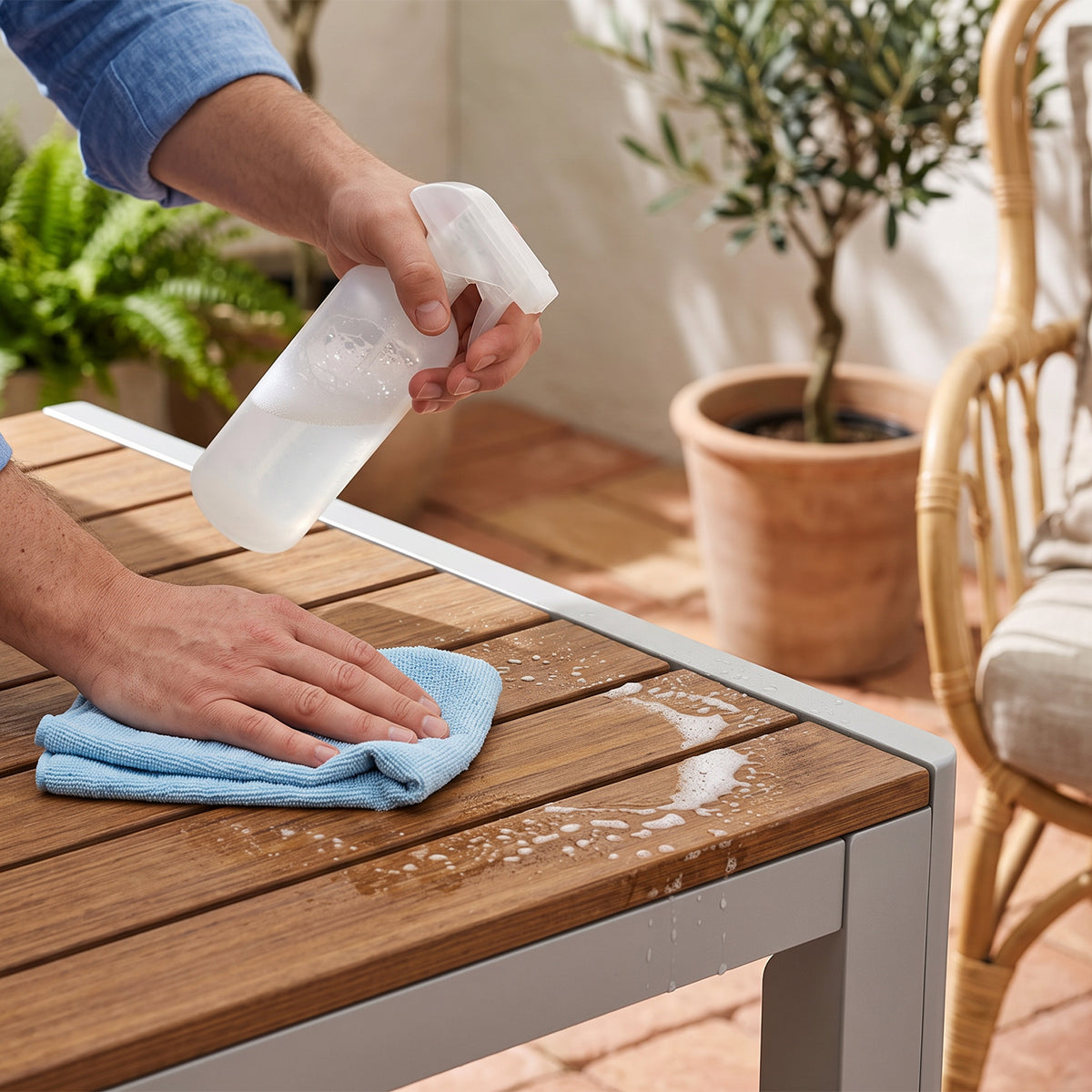 Composite Rectangular Table – Stain and Spill Resistant Surface for Easy, Low-Maintenance Cleaning