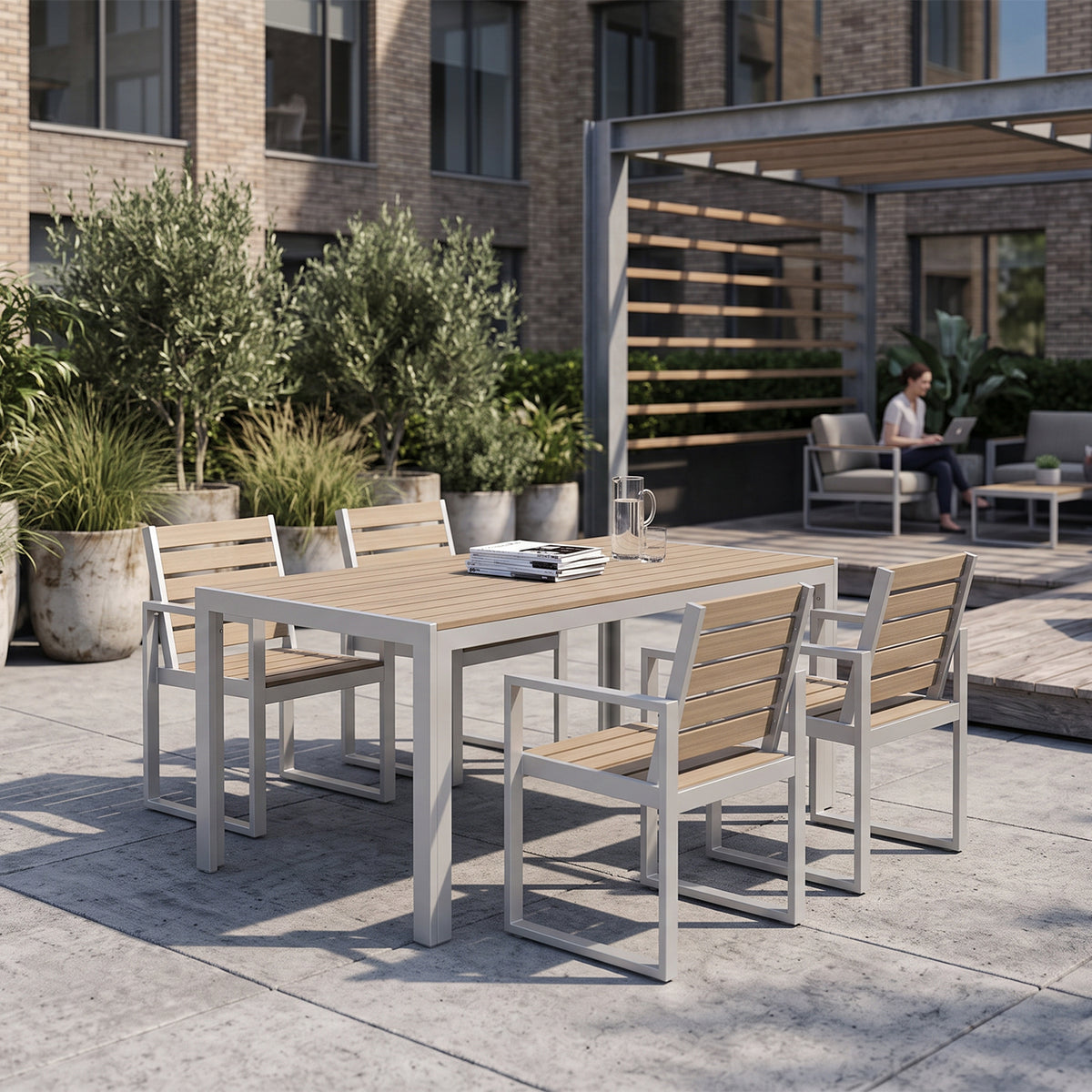 Composite Rectangular Table – Versatile Outdoor Table for Dining, Meetings and Breakout Areas