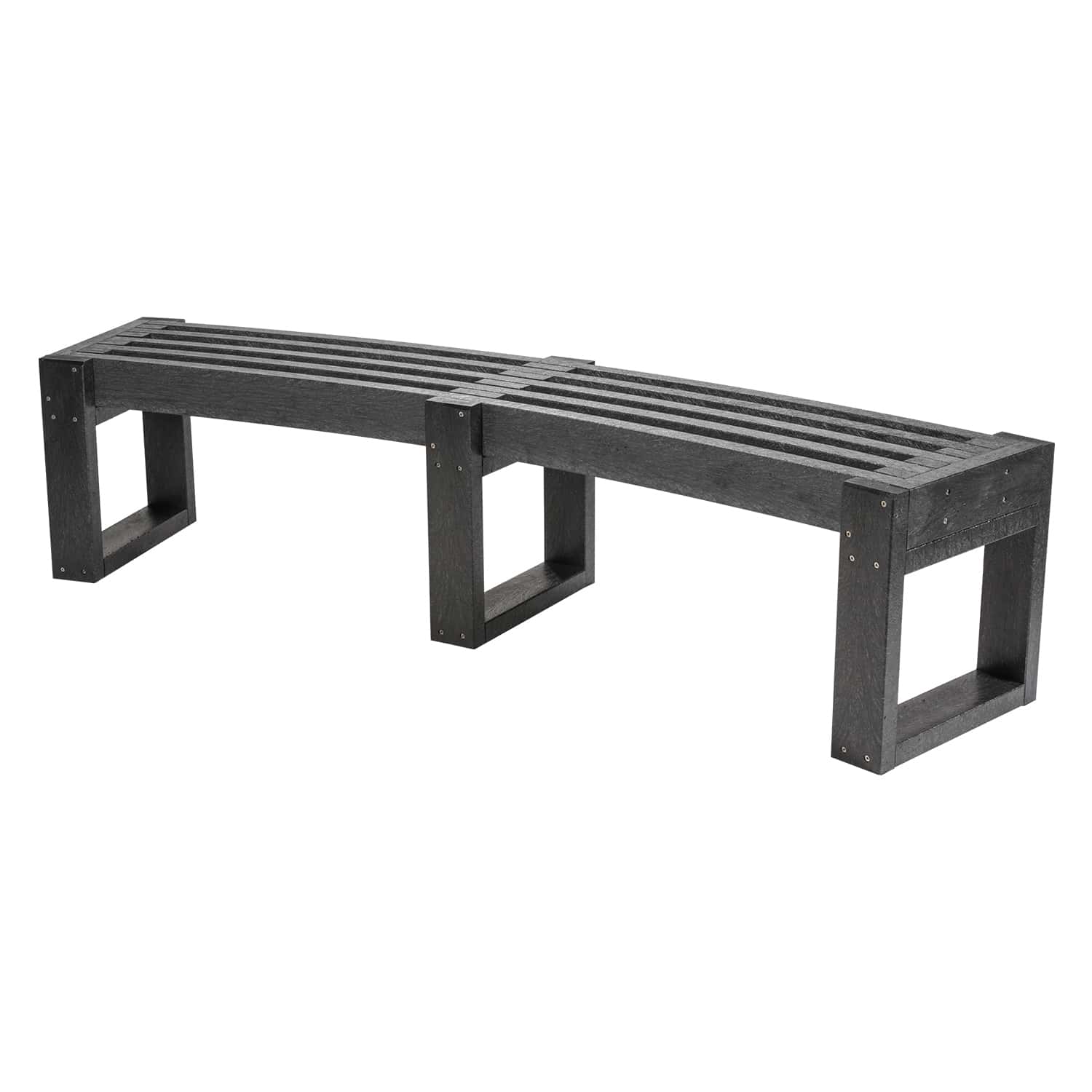 NeoTimber Curved Edge Recycled Plastic Bench Black