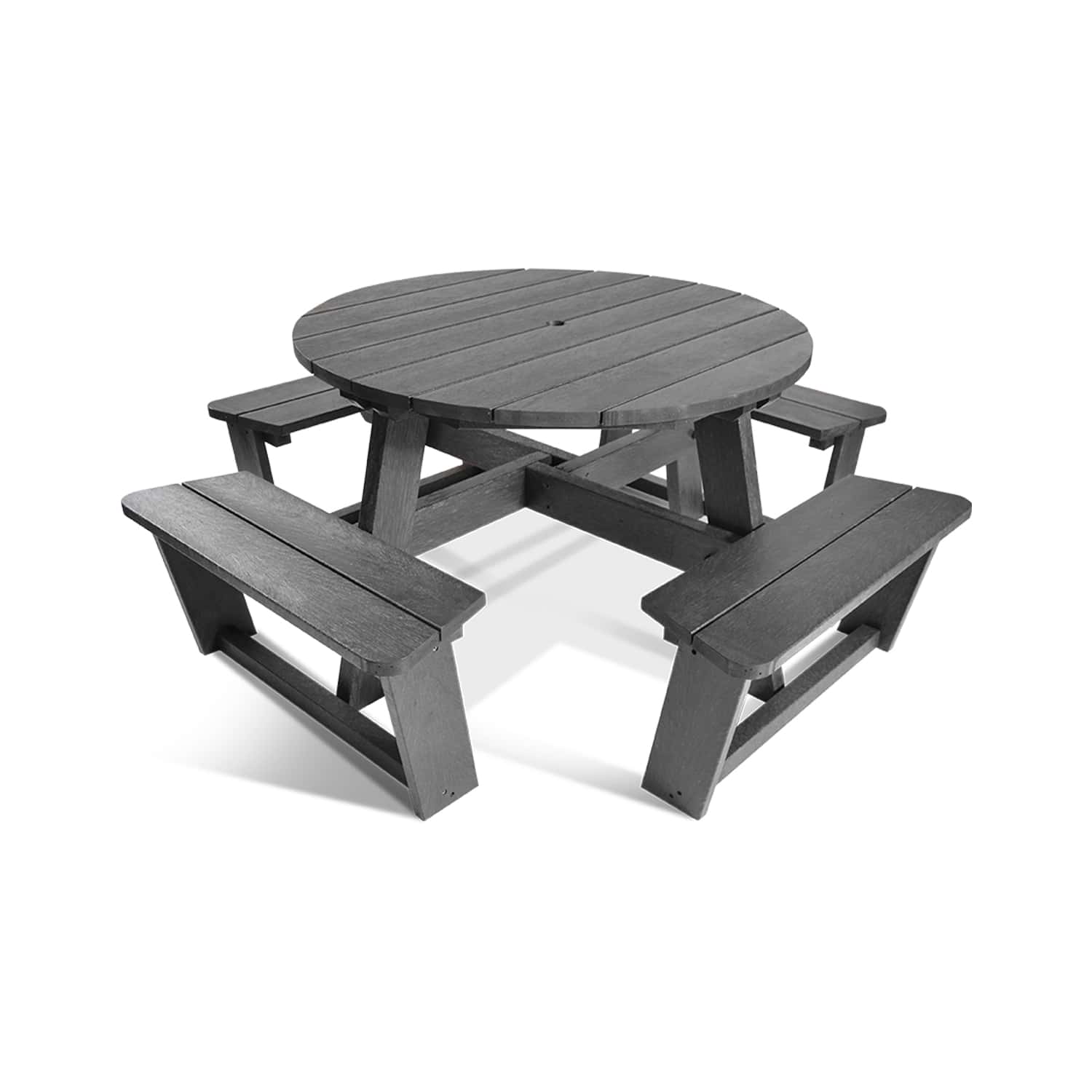 Recycled Plastic Round Picnic Table Without Backrests