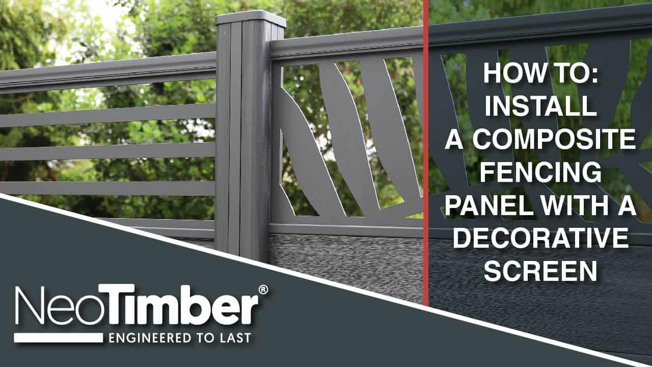 installing composite fencing with a decorative privacy screen
