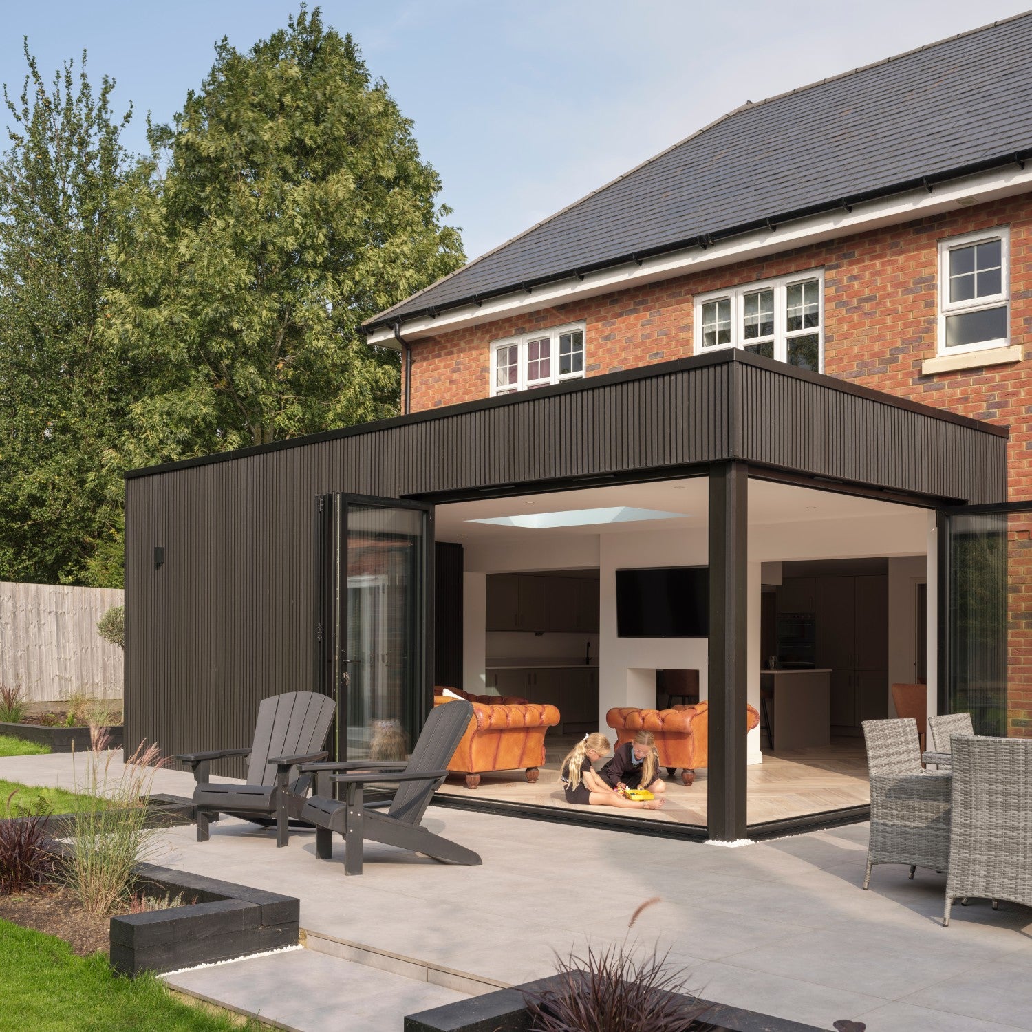 Slatted Composite Cladding Board – Charcoal Extension